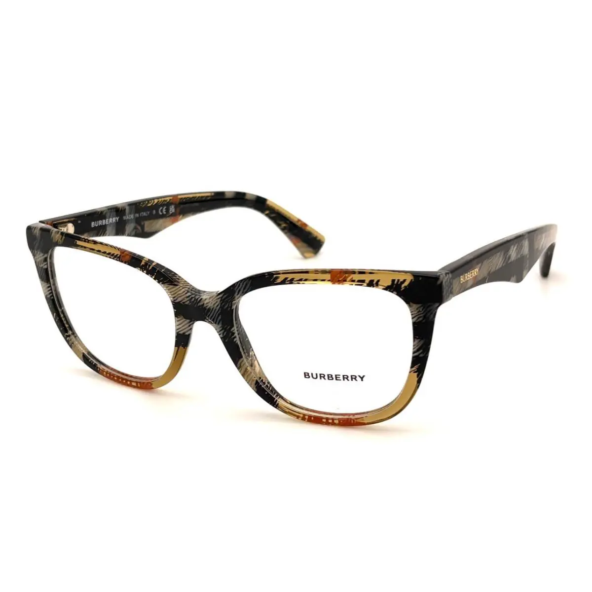 Burberry BE2415 4146 Check Sand / Clear Lens 53mm Eyeglasses