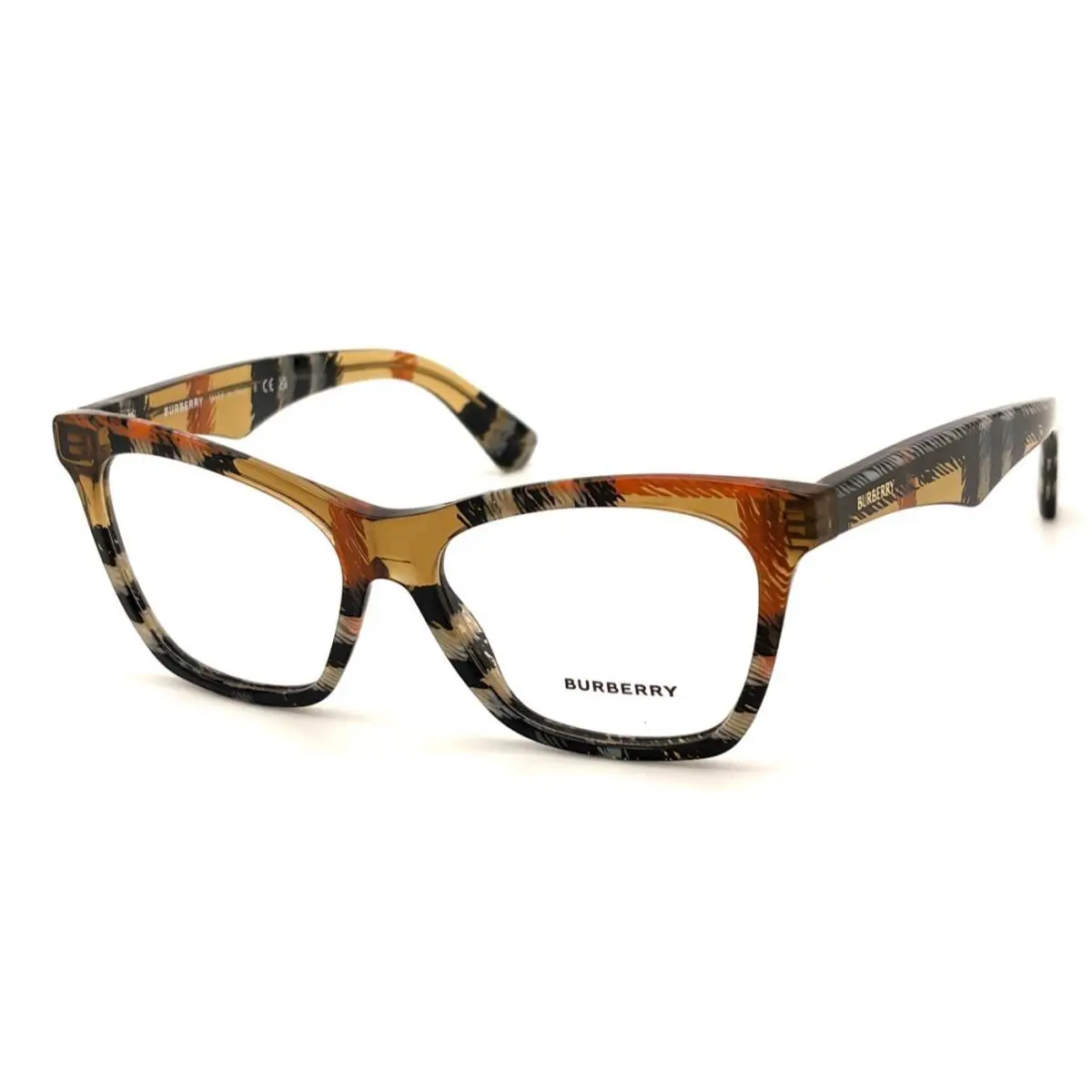 Burberry BE2416 4146 Check Sand/ Clear Lens 54mm Eyeglasses