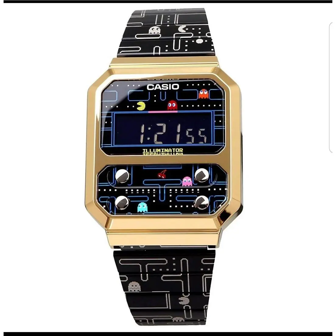 Casio Pac-man Watch A100WEPC-1B Digital Reprint Design Pacman Collab