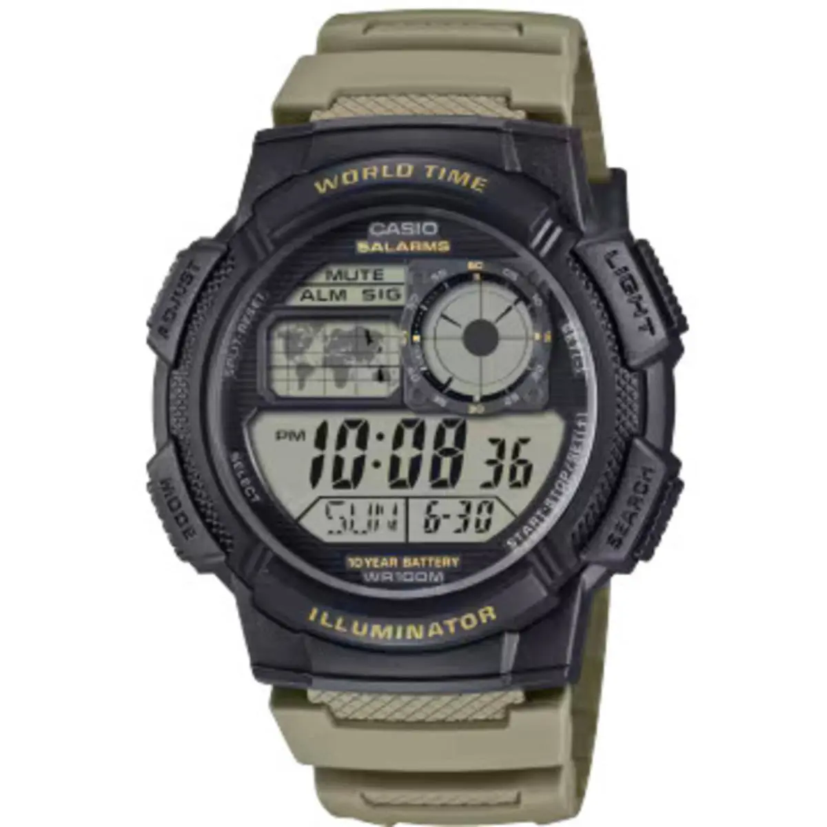 Casio Unisex Watch Alarm Black and Grey Digital Dial Resin Strap AE1000W-5AV