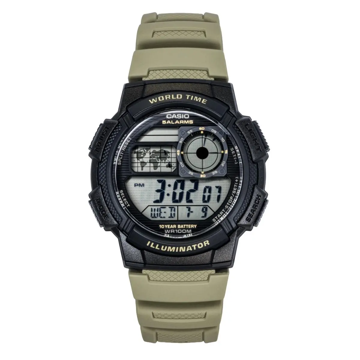 Standard Digital Resin Strap Quartz AE-1000W-5AV 100M Men`s Watch by Casio