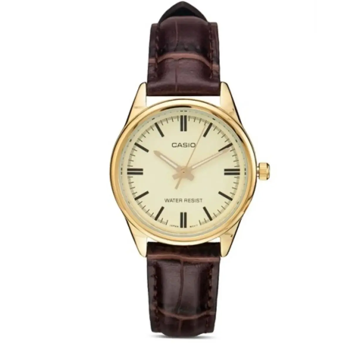 Women’s Gold-tone Leather Strap Analog Watch - LTP-V005GL-9AUDF by Casio