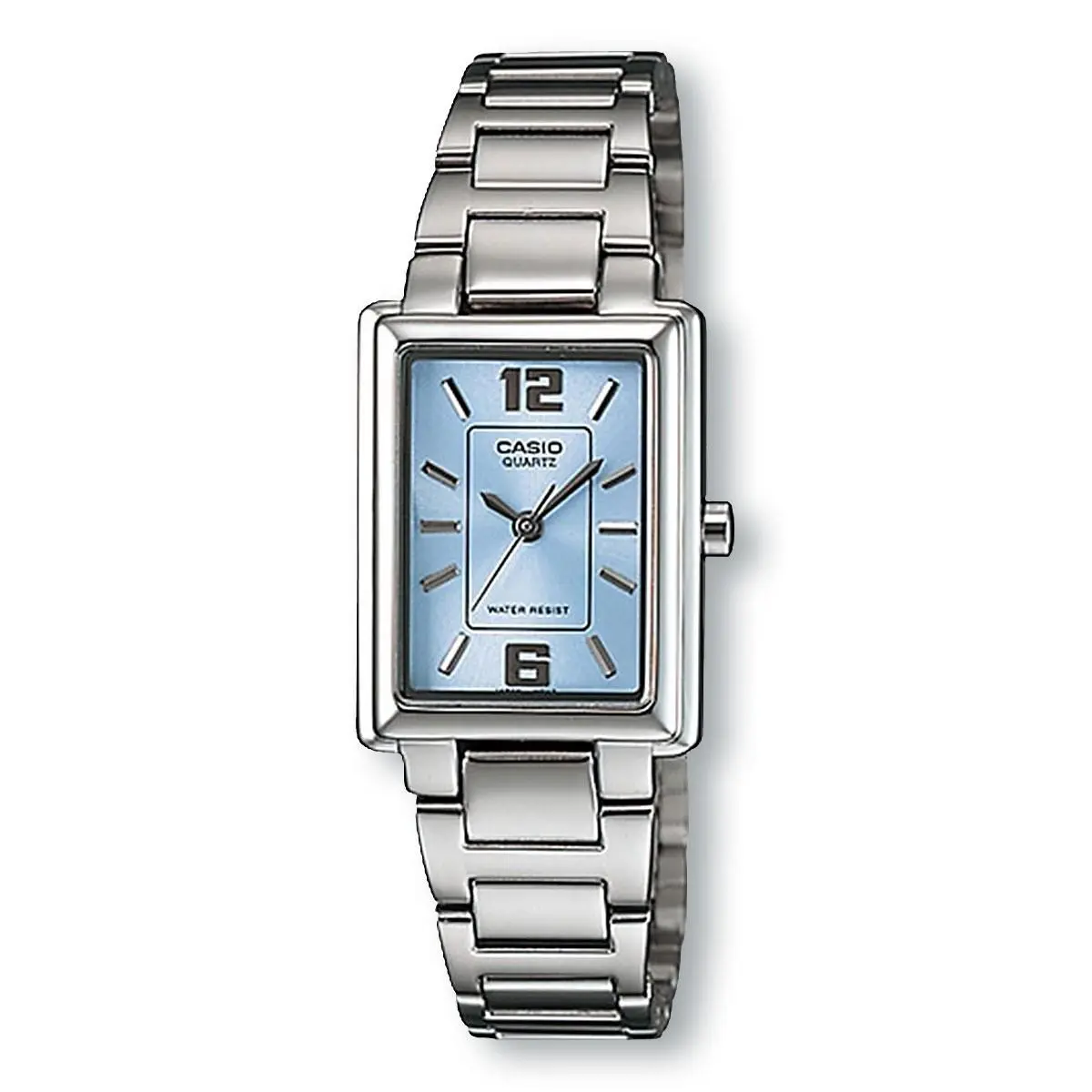 Casio LTP1238D-2A Analog Stainless Steel Bracelet Dress Watch Light Blue Dial