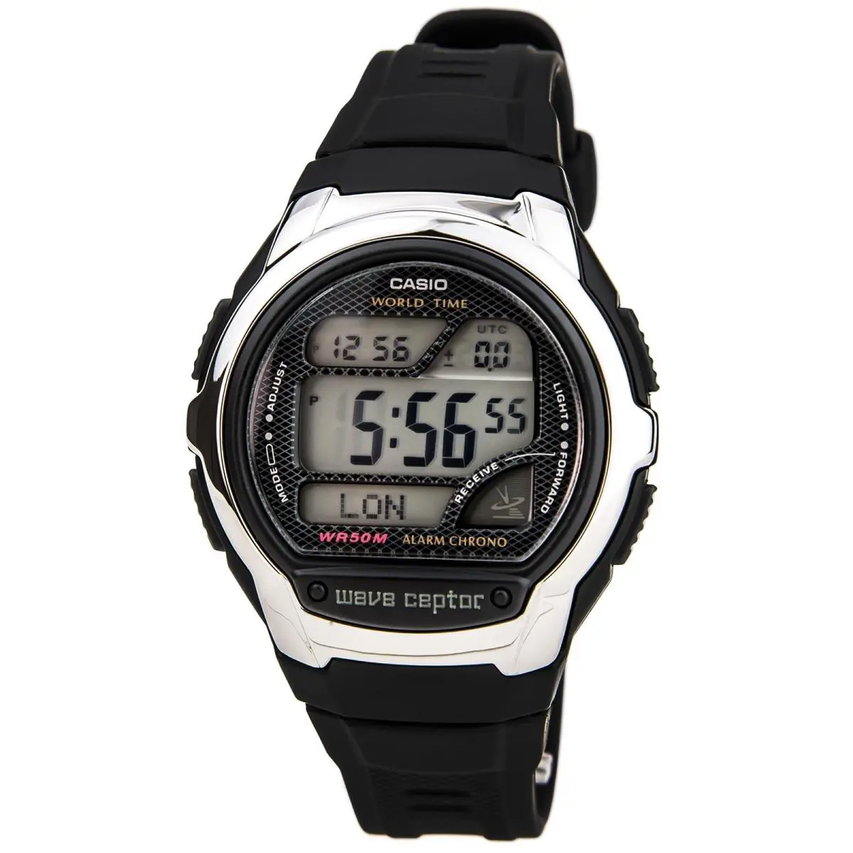 Casio Men`s Watch Waveceptor Illuminator Digital Dial Black Resin Strap WV58A-1A - Dial: Grey, Band: Black