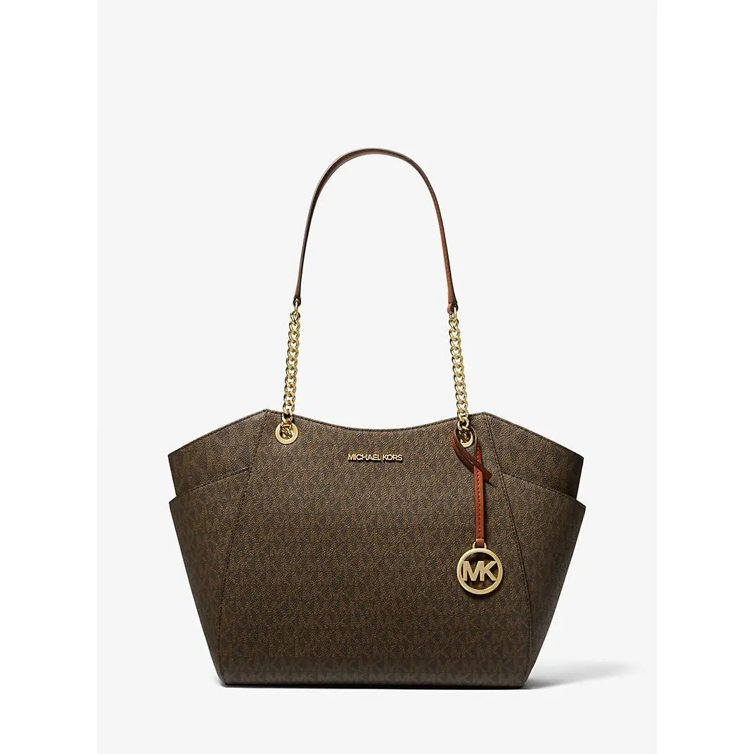Michael Kors Jet Set Large Shoulder Bag – Signature Canvas Brown