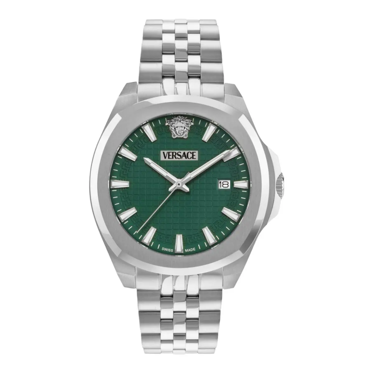 Versace Mens Stainless Steel 42mm Bracelet Fashion Watch