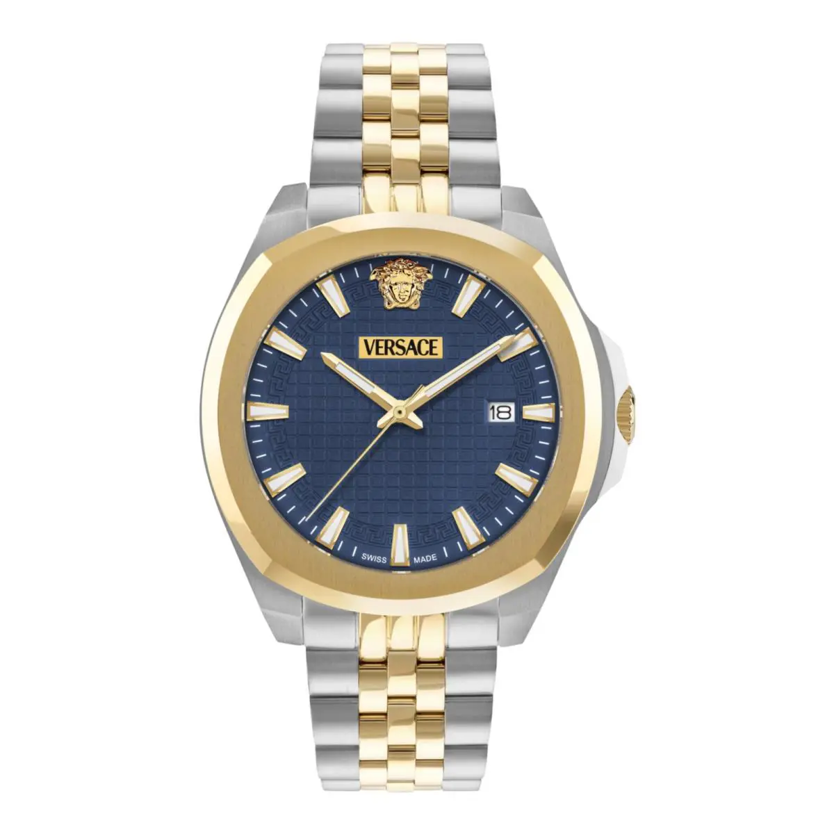 Versace Mens Two Tone 42mm Bracelet Fashion Watch