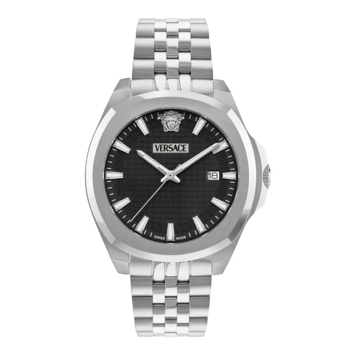 Versace Mens Stainless Steel 42mm Bracelet Fashion Watch