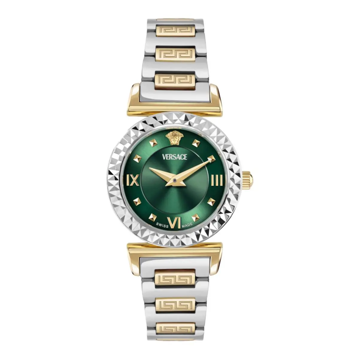 Versace Womens Two Tone 27mm Bracelet Fashion Watch