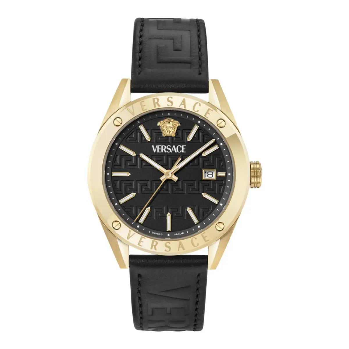 Versace Mens Gold 41mm Strap Fashion Watch