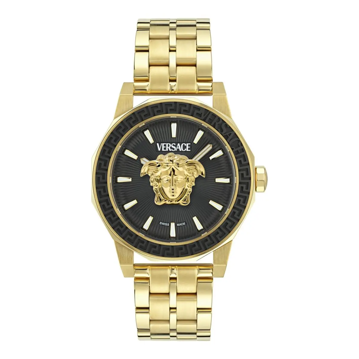 Versace Mens Gold 43mm Bracelet Fashion Watch