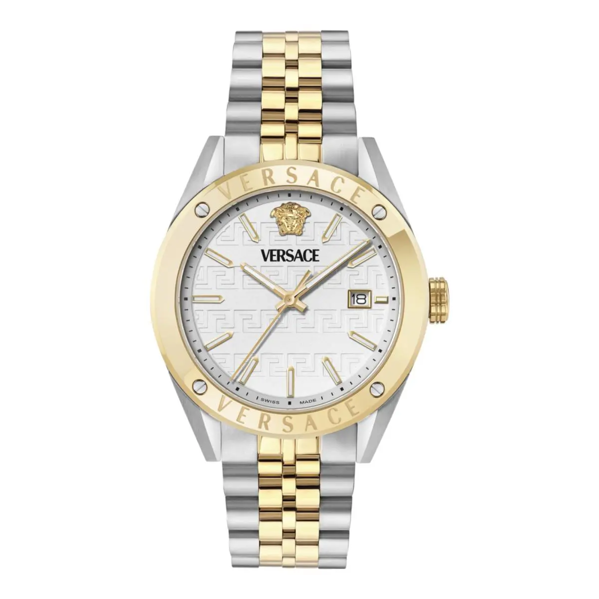 Versace Mens Two Tone 41mm Bracelet Fashion Watch