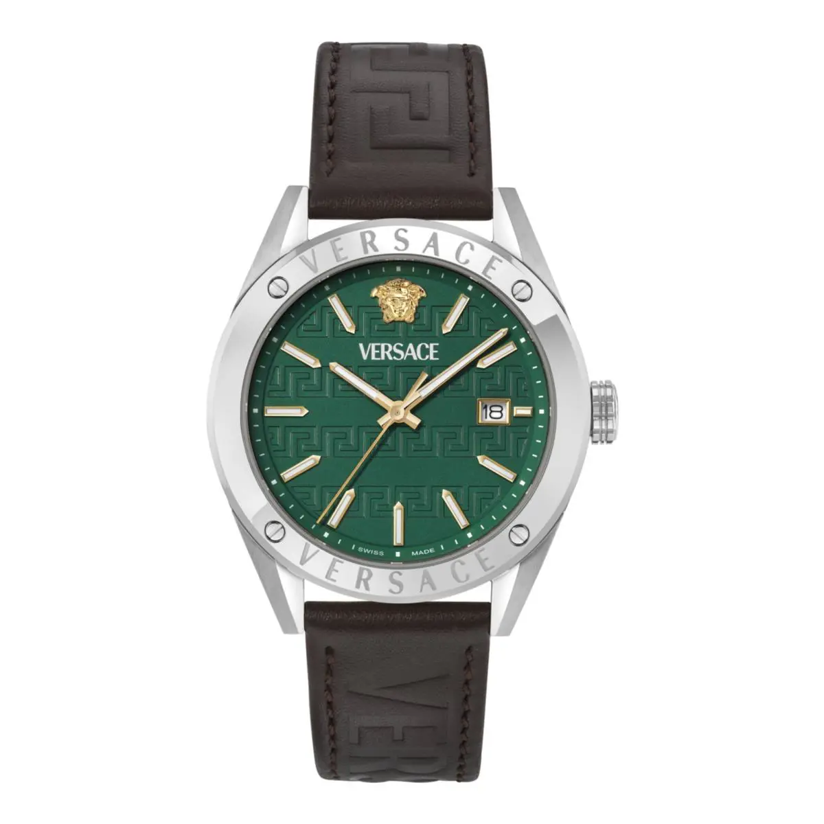 Versace Mens Stainless Steel 41mm Strap Fashion Watch