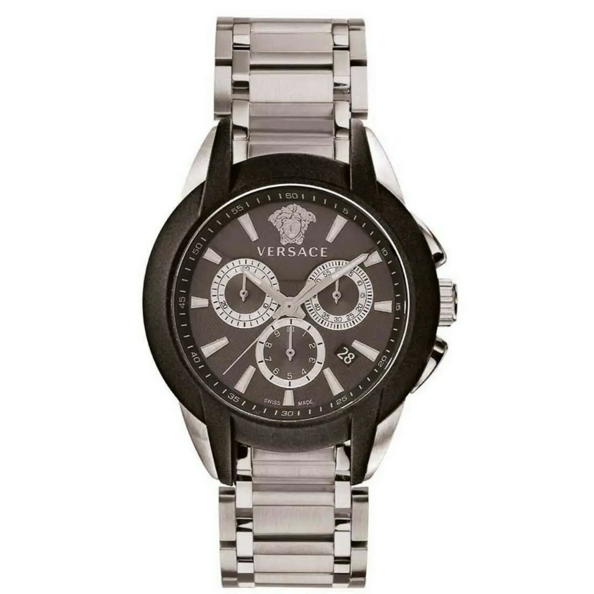 Versace Character Men`s Chronograph Stainless Steel Bracelet Watch VQN040015