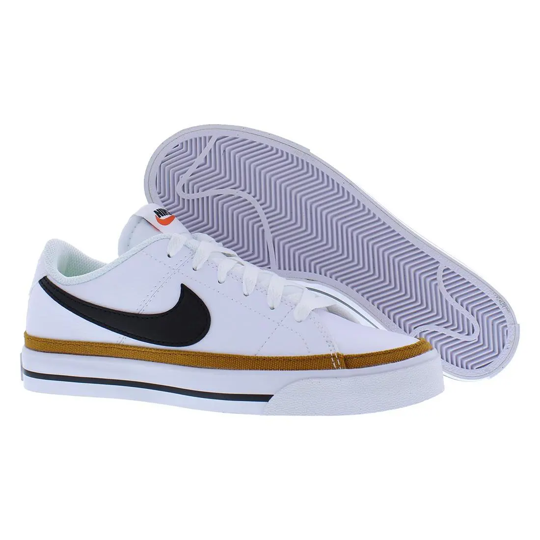 Nike Court Legacy NN Womens Shoes - White/Black/Ochre/Team Orange, Main: White