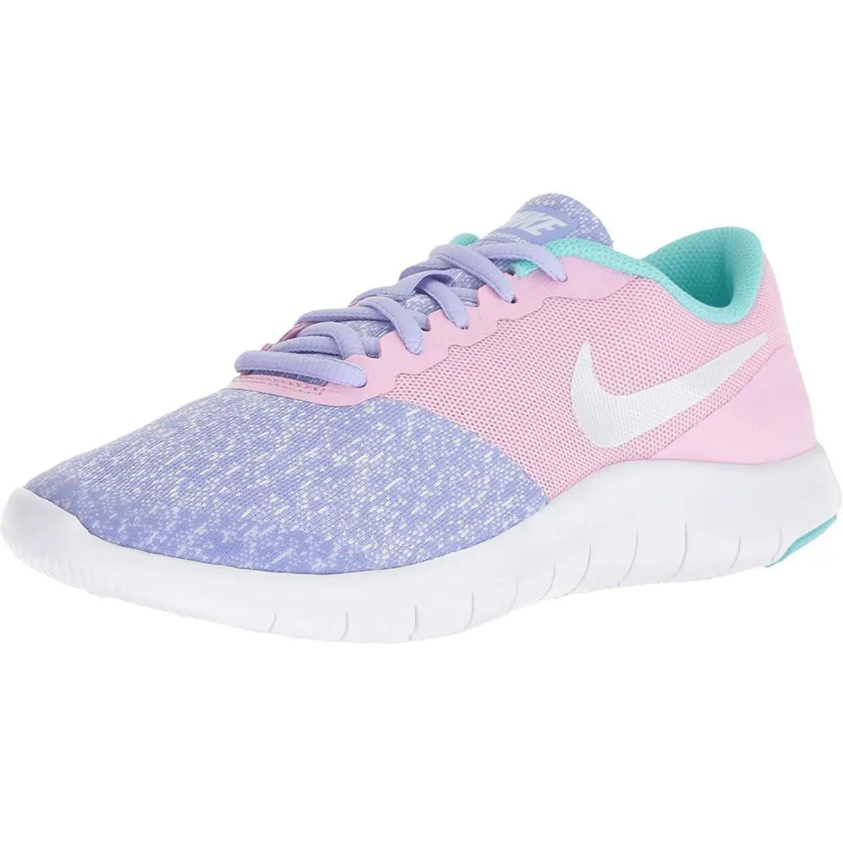 Nike Flex Contact (gs) Flex Contact GS Grade School Girl`s Sneaker Size 4Y - Twilight Pulse/White