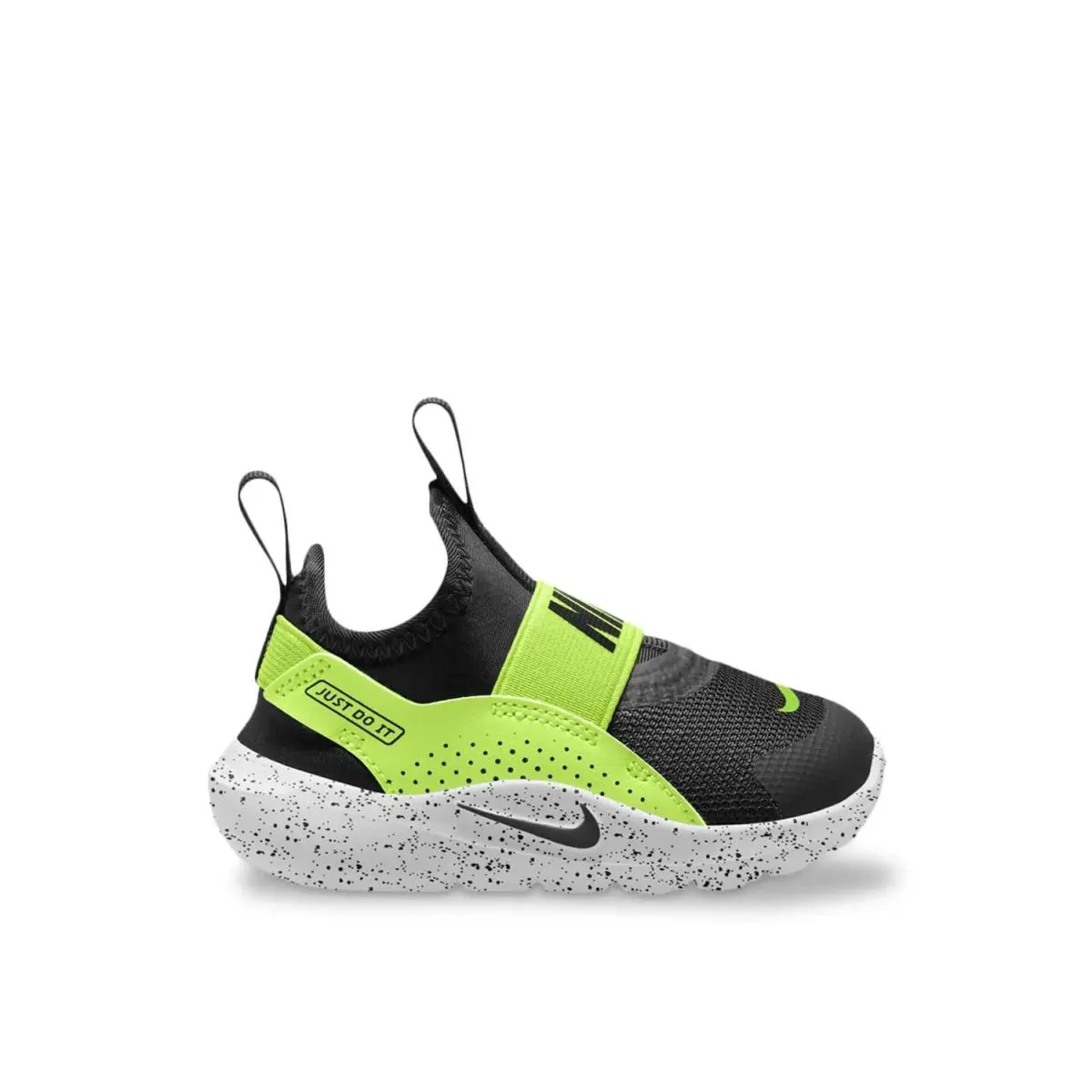 Boy`s Athleisure  Flex Runner 4 Slip Black & Green by Nike