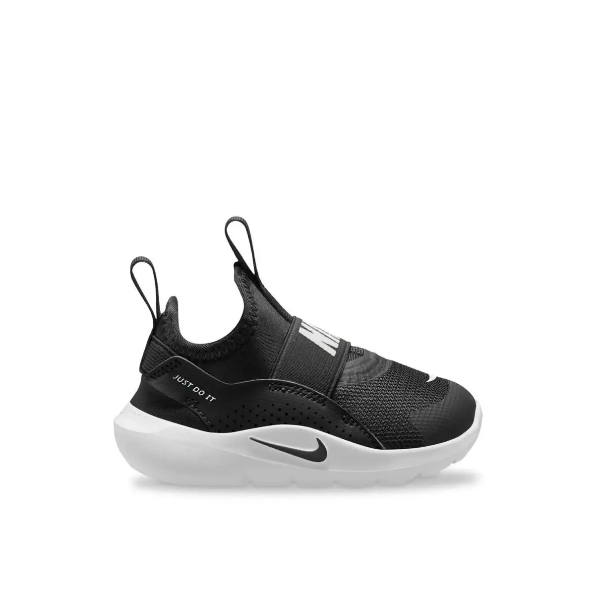 Boy`s Athleisure  Flex Runner 4 Slip Black/White by Nike