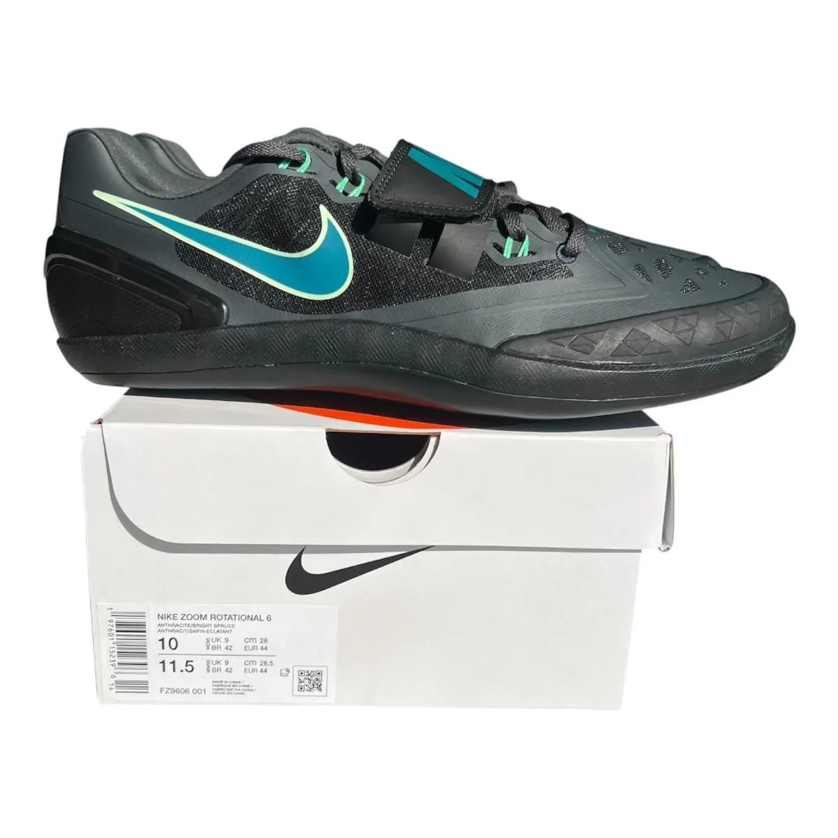 Nike Zoom Rotational 6 Size 7-13 Mens Throwing Shoes Black/spruce FZ9606-001 Nby - Black