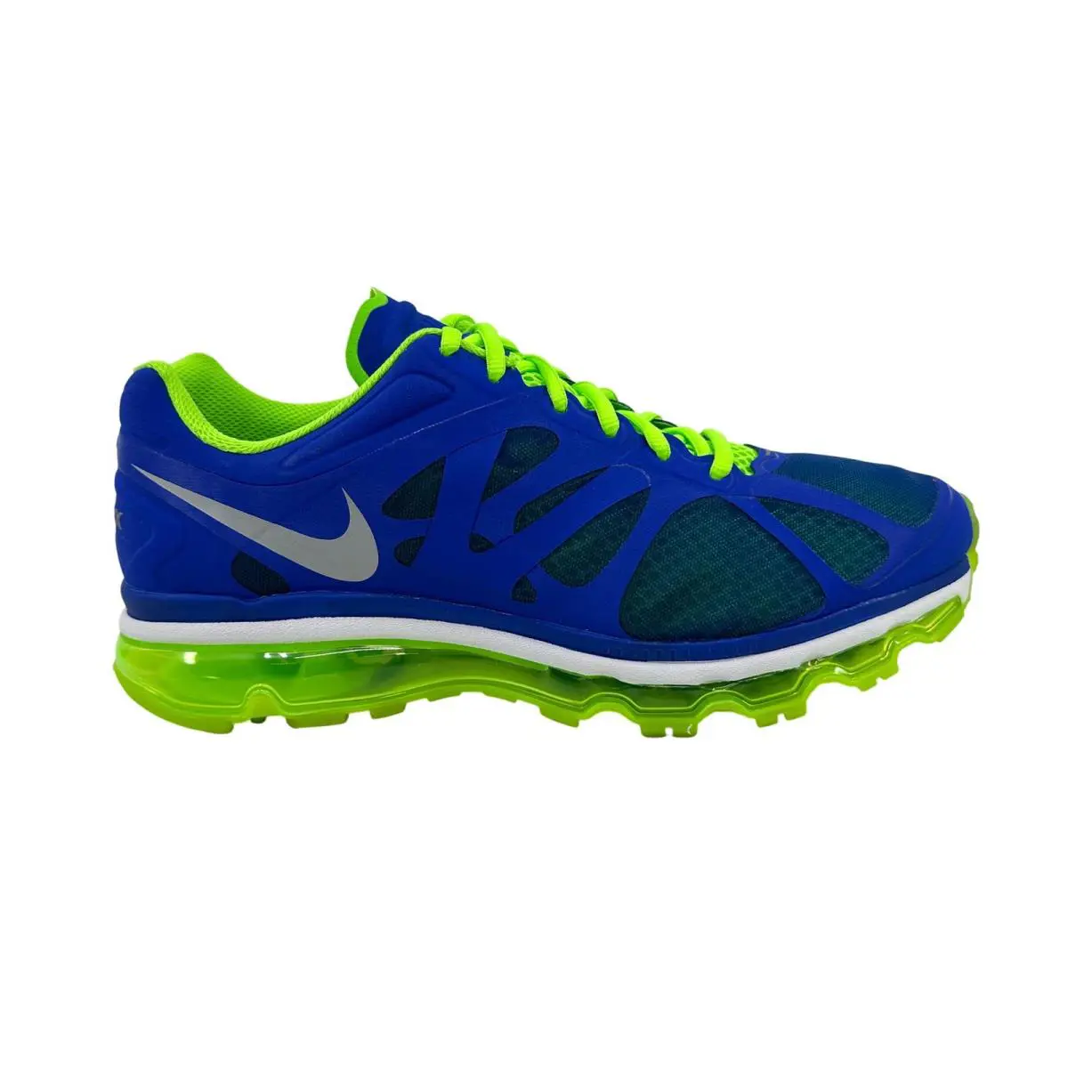 Nike Air Max+ 2012 Royal Blue Metallic Silver Green Mens Athletic Sneaker - Blue, Manufacturer: Royal Blue Metallic Silver Green