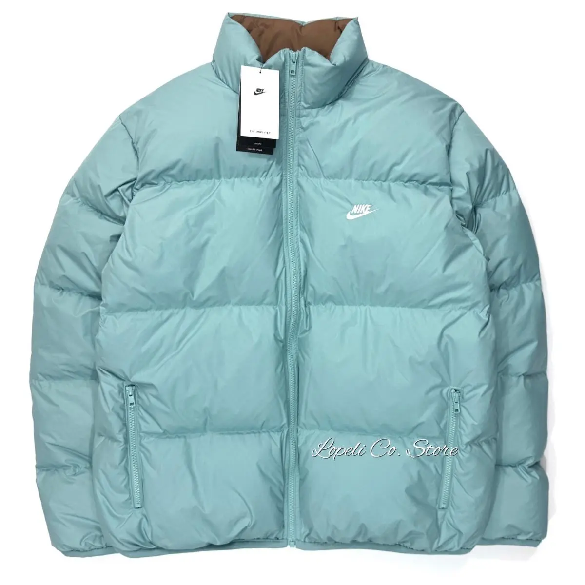 Nike Sportswear 650 Puffer Jacket Therma-fit Teal Blue IB2975-017 Mens Large