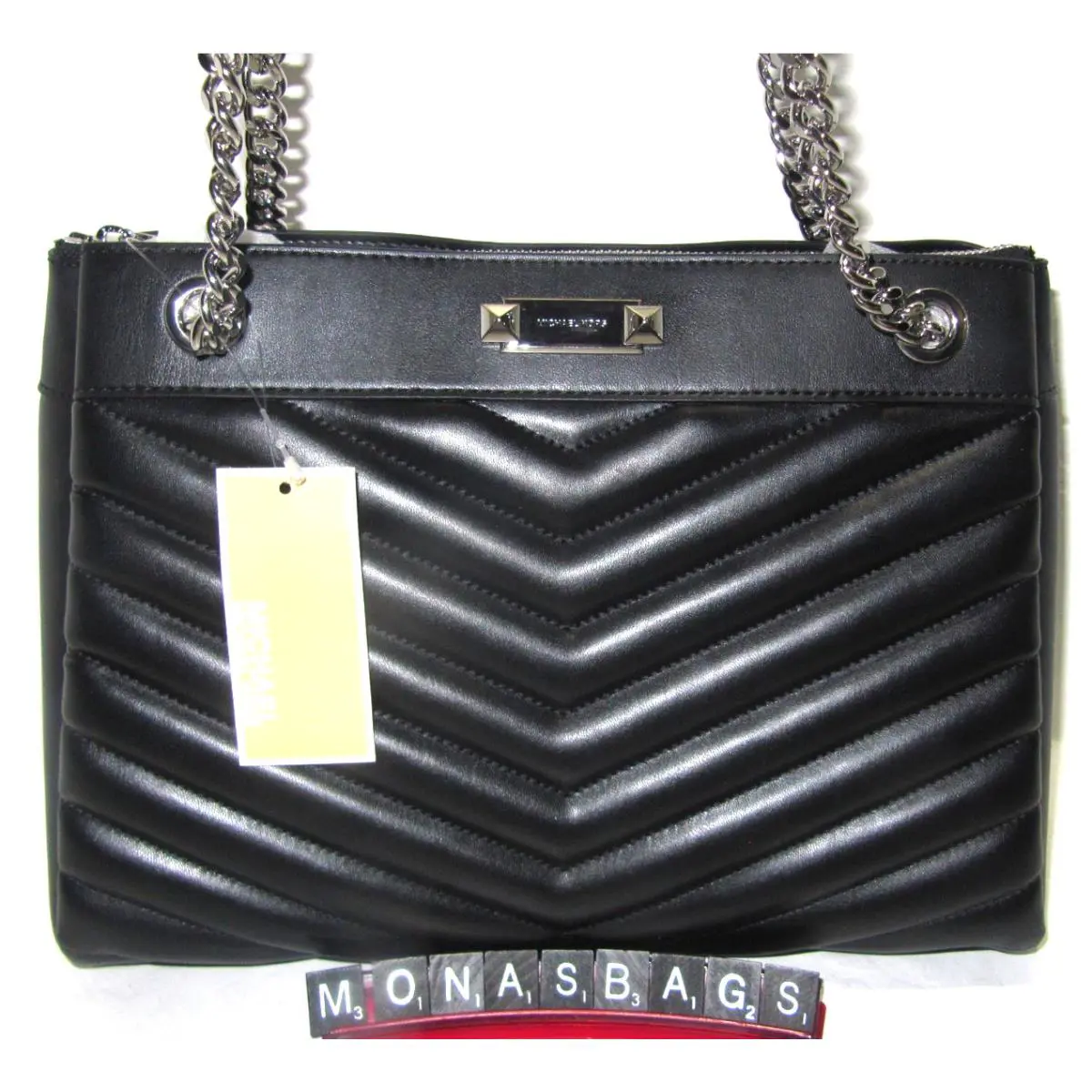 Michael Kors Whitney Shoulder Tote Bag Black Quilted Leather