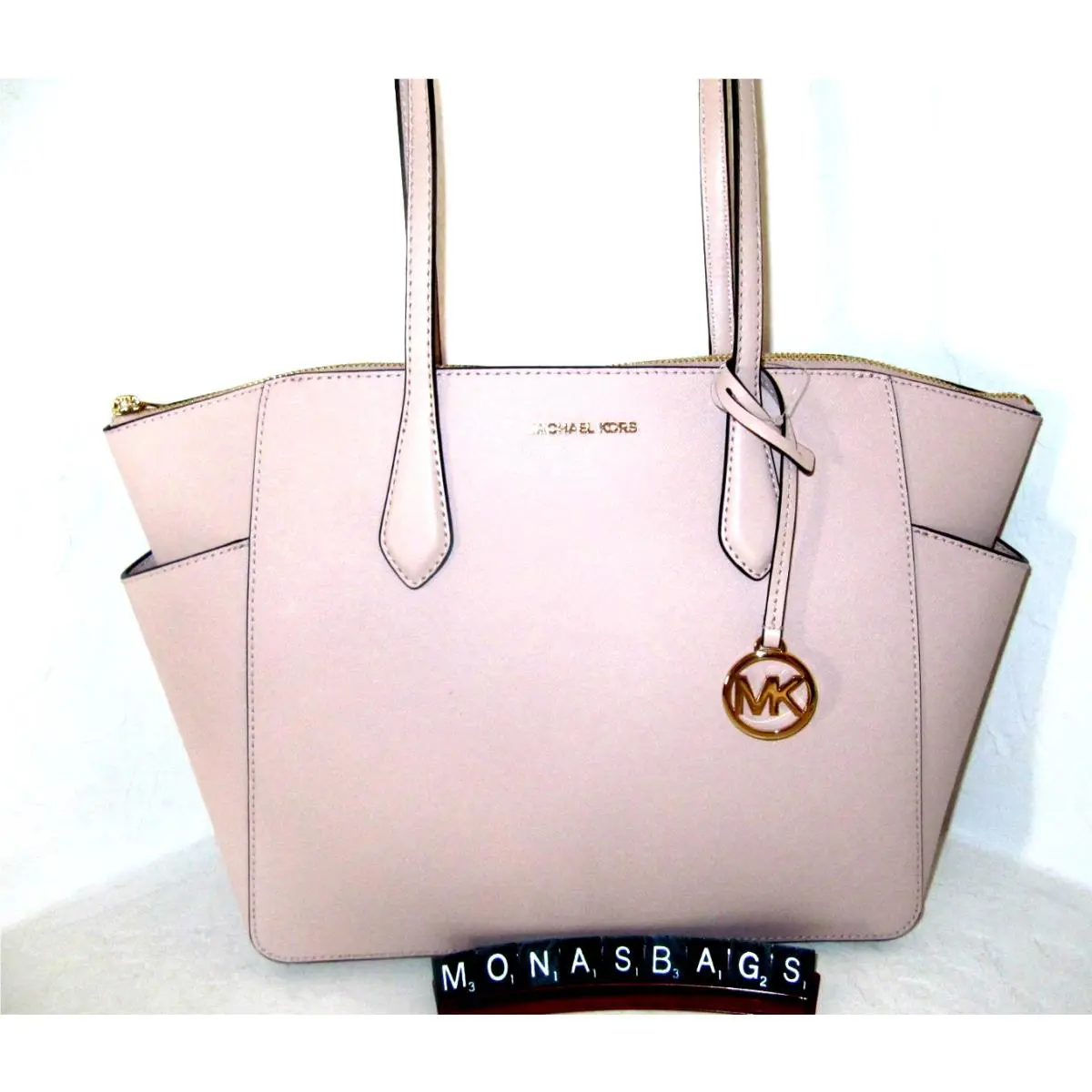 Michael Kors Marilyn Medium Tote Bag Shoulder Bag Powder Blush Pink