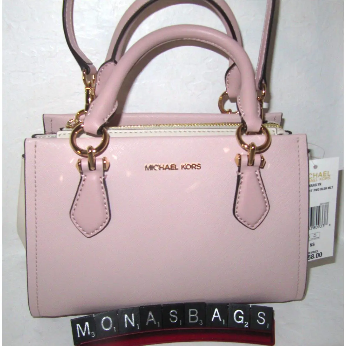 Michael Kors Marilyn Small Satchel Shoulder Crossbody Bag Powder Blush Multi