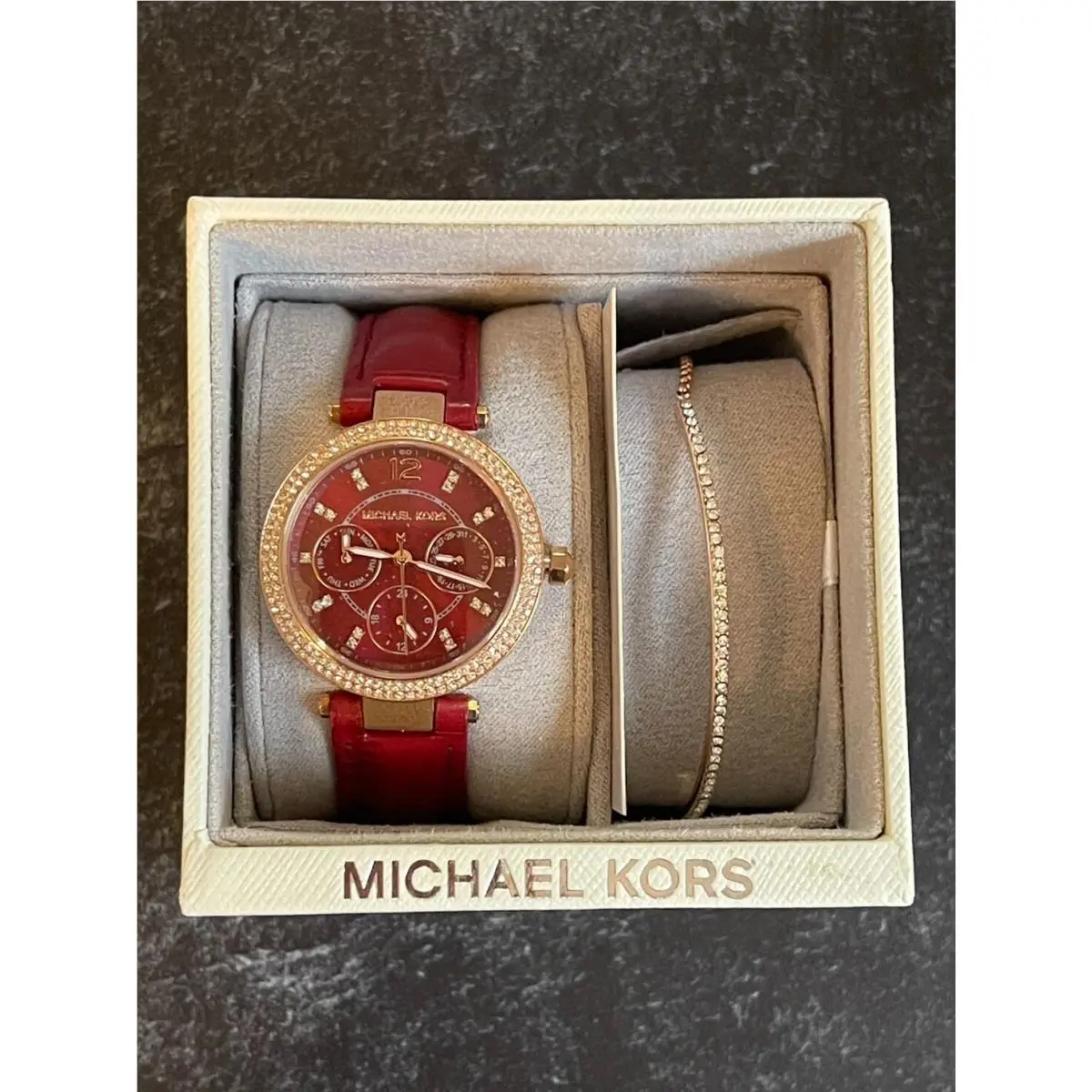 MK6451 Ladies Parker Watch and Bracelet Gift Set Rare Item by Michael Kors