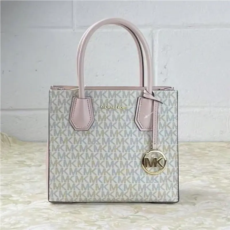 Michael Kors 35S1GM9M2B Mercer MD Satchel Messenger Mk Bag Vanilla In Pink