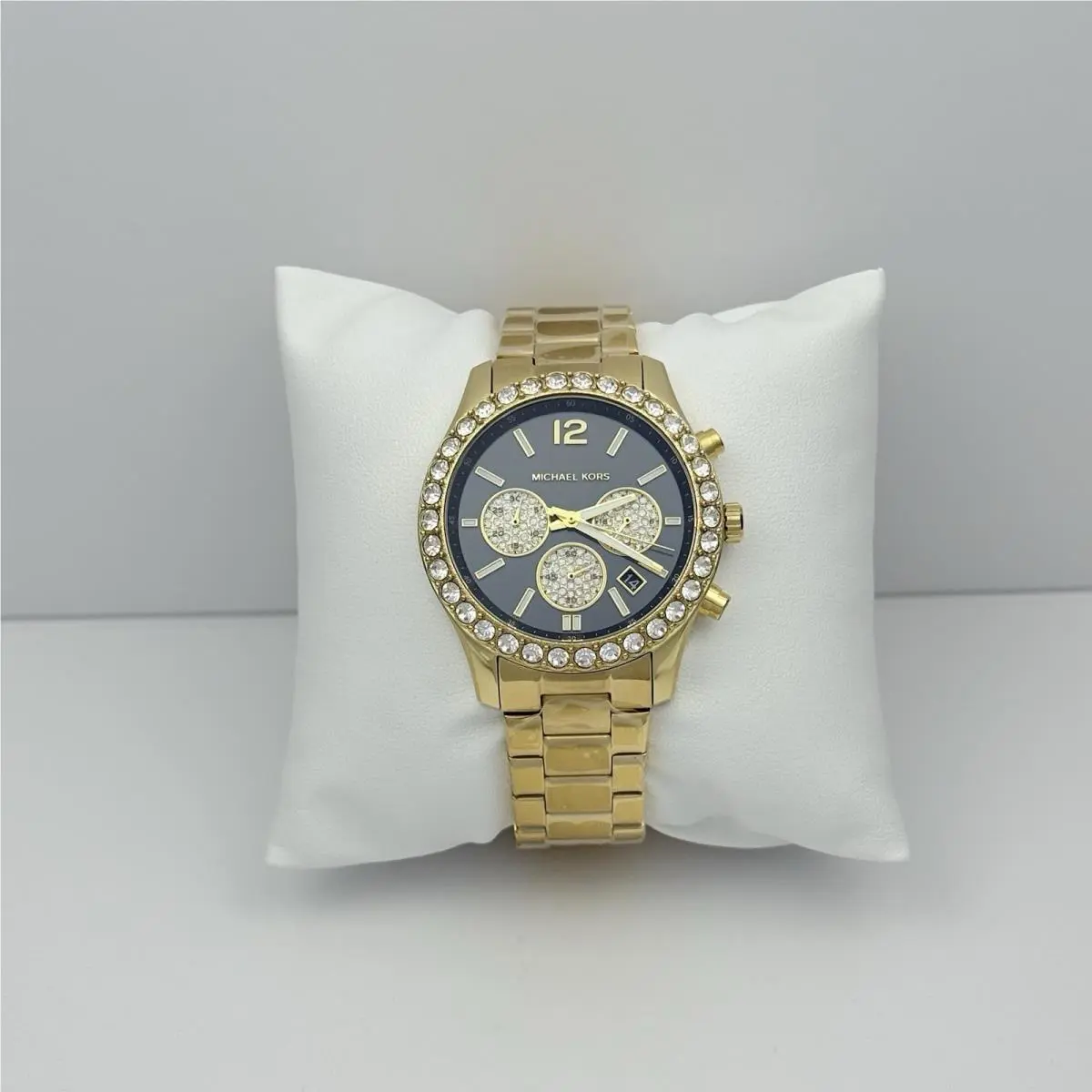Michael Kors Berkley MK7414 Chronograph Black Dial Crystal Yellow Women’s Watch