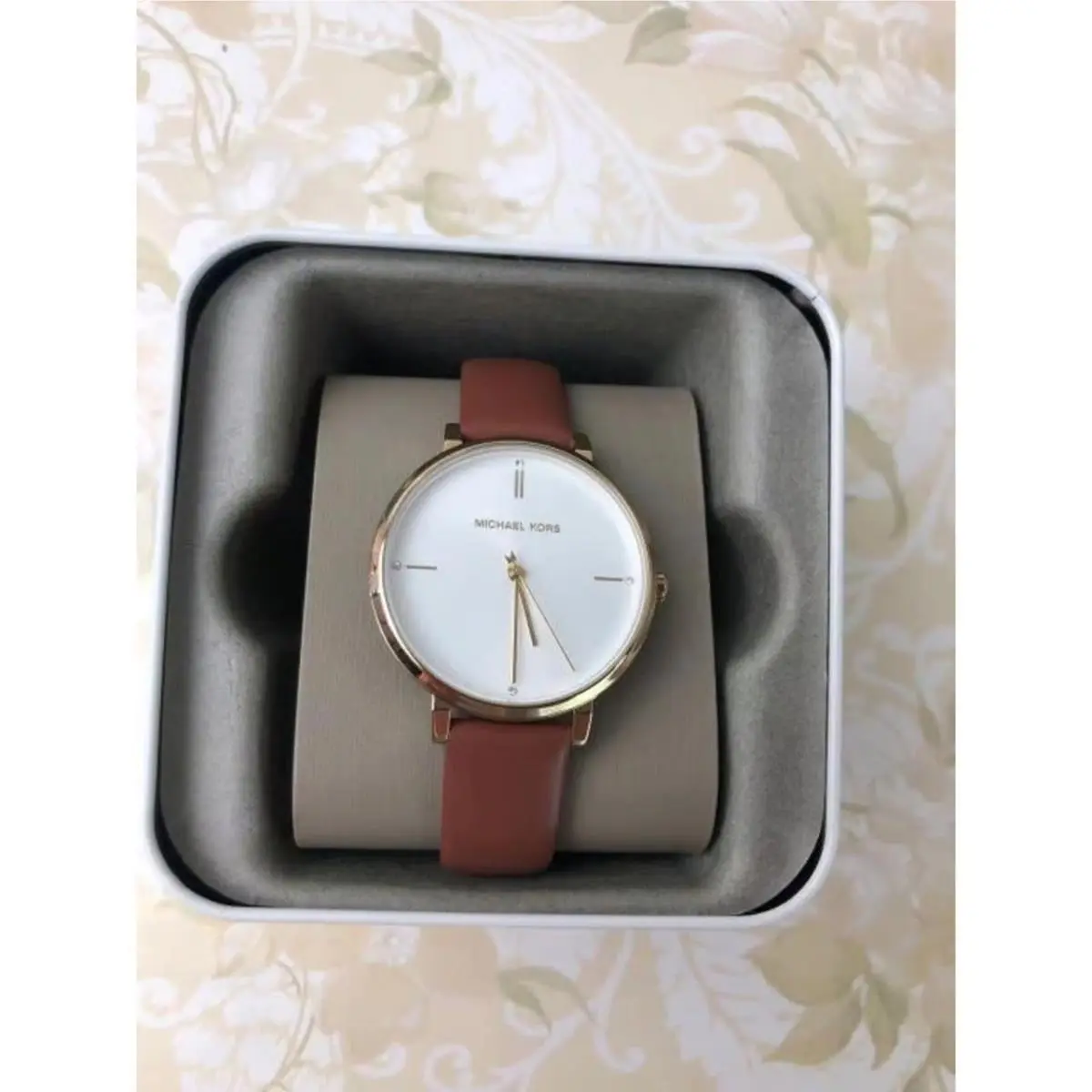 Michael Kors MK7099 Jayne Brown Gold Leather Women`s Watch