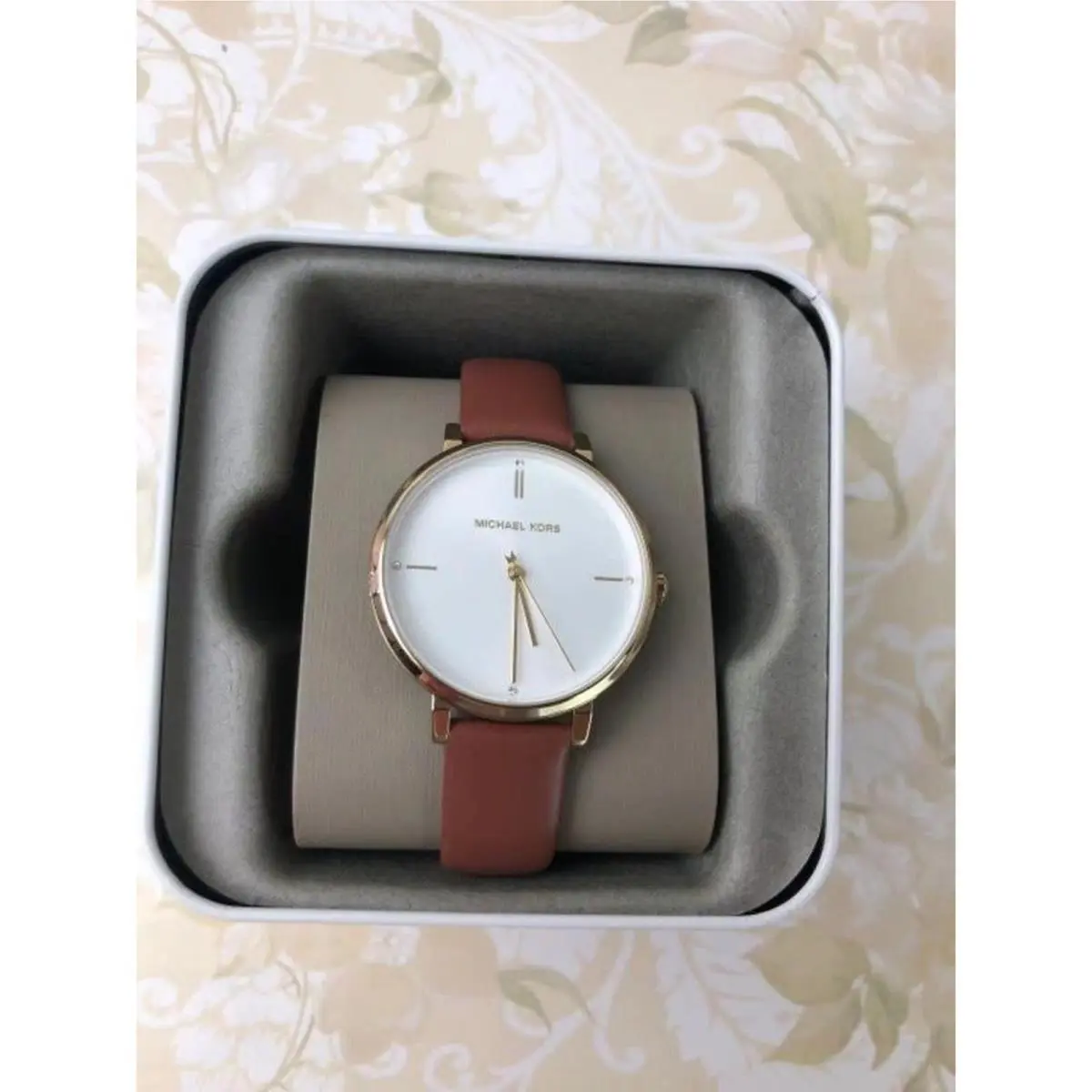 Michael Kors MK7099 Jayne Brown Gold Leather Women`s Watch