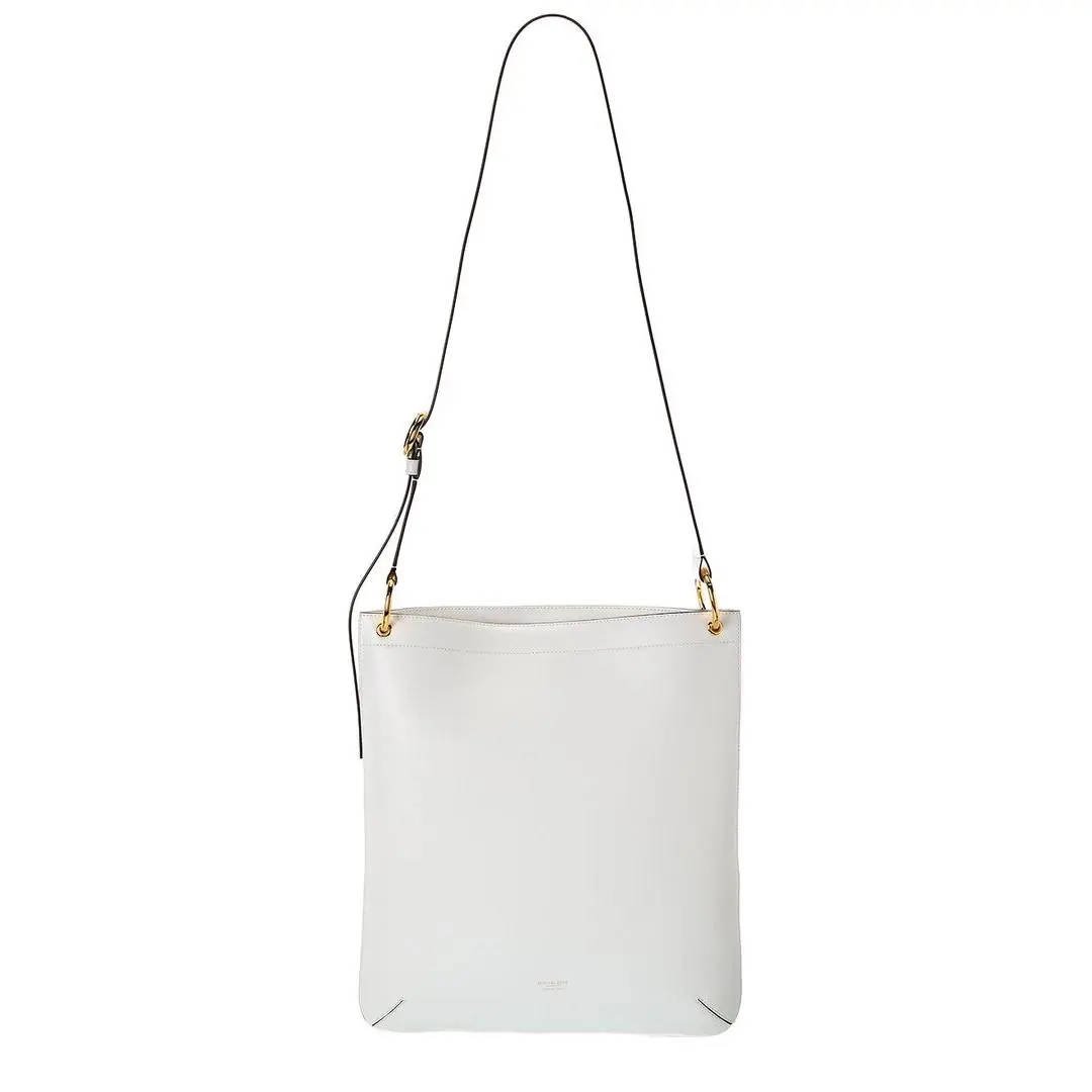 Michael Kors Collection Tate Large Leather Crossbody Tote Women`s White