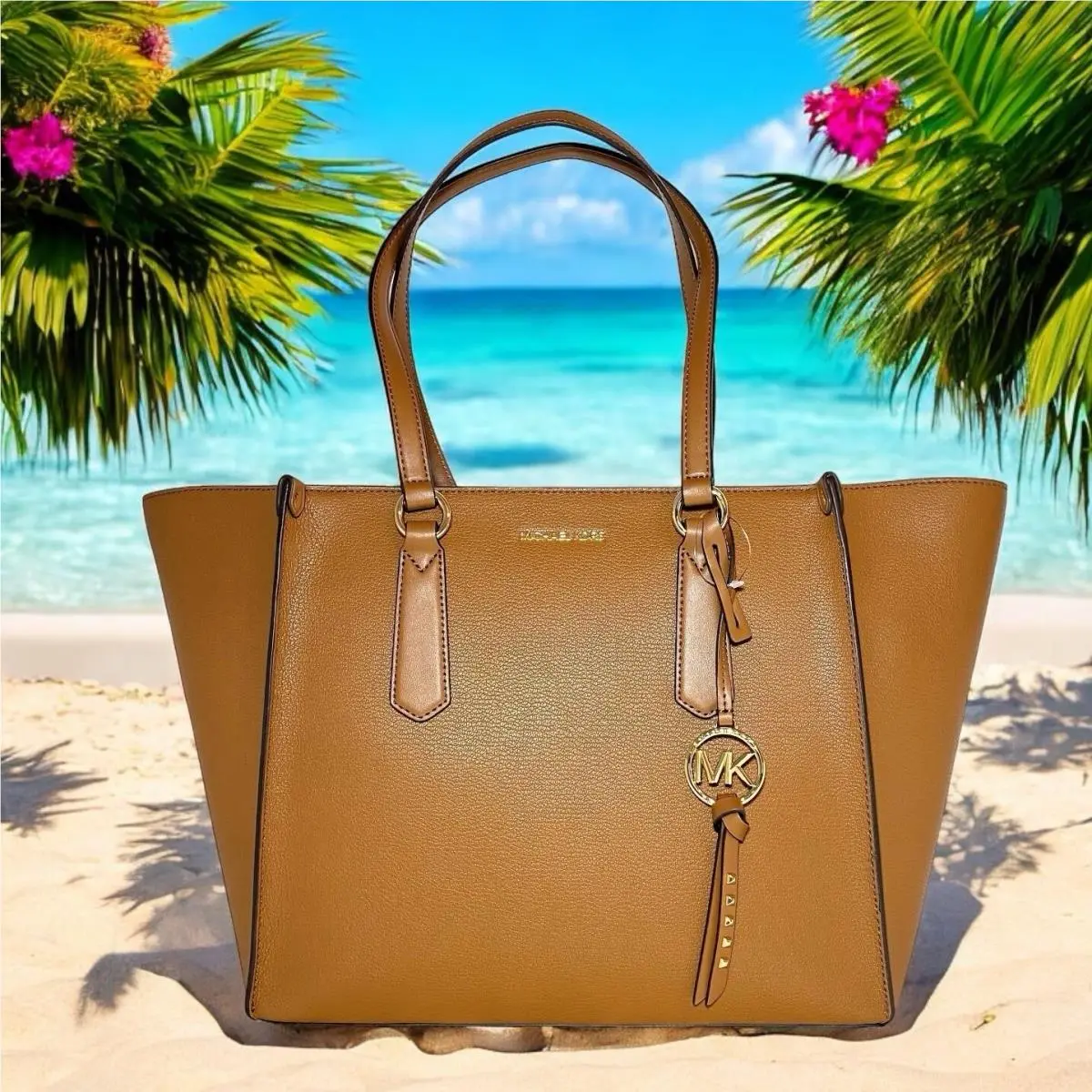 Michael Kors Luggage Brown Leather Kris Large Tote Bag