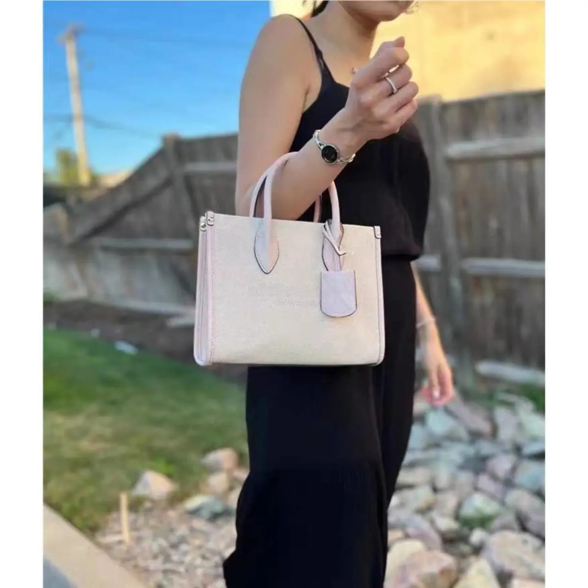 Michael Kors 35S2G7ZC5C Mirella SM Shopper Tz Xbody In Powder Blush
