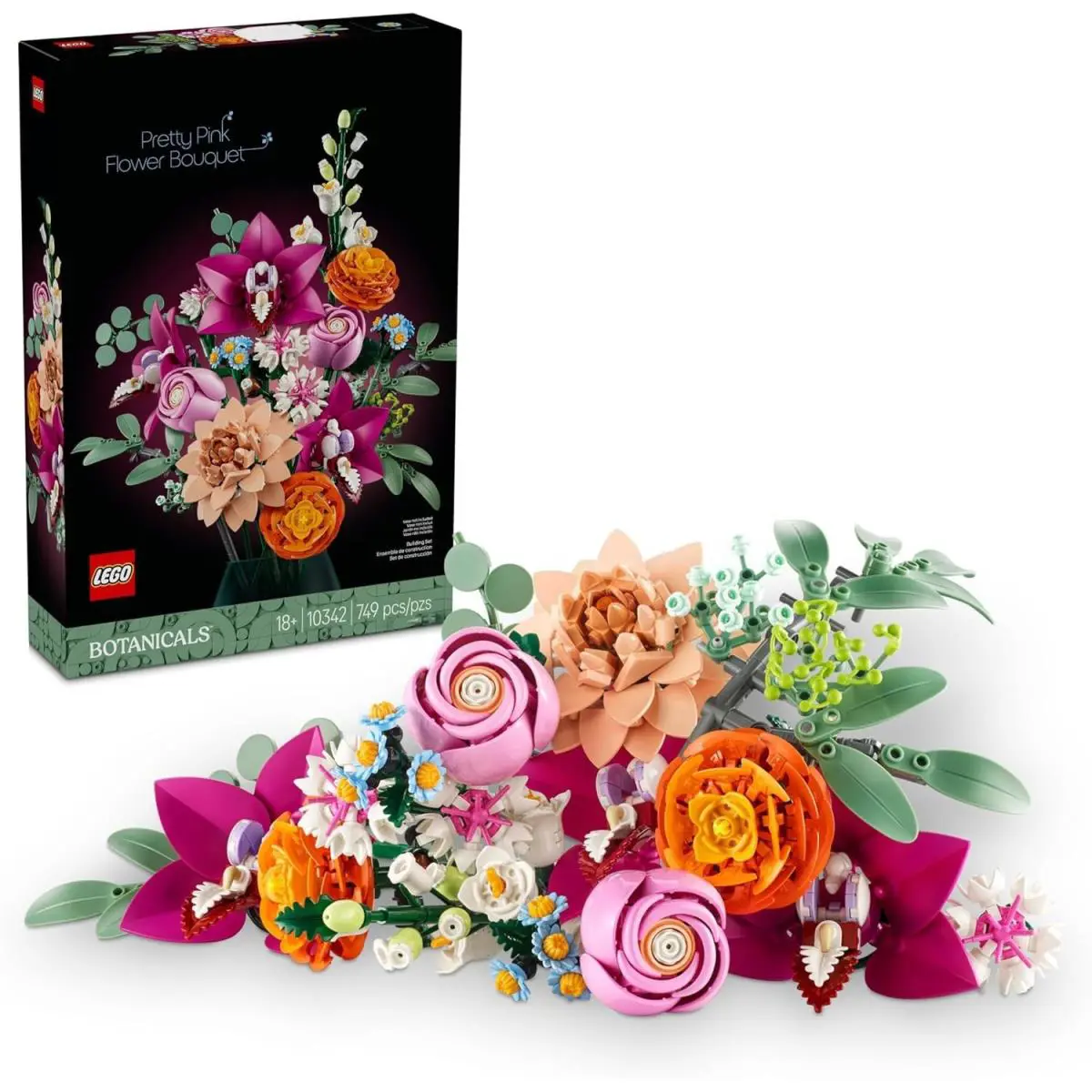 Lego Botanicals Pretty Pink Flower Bouquet 10342 Building Toy Set Gift