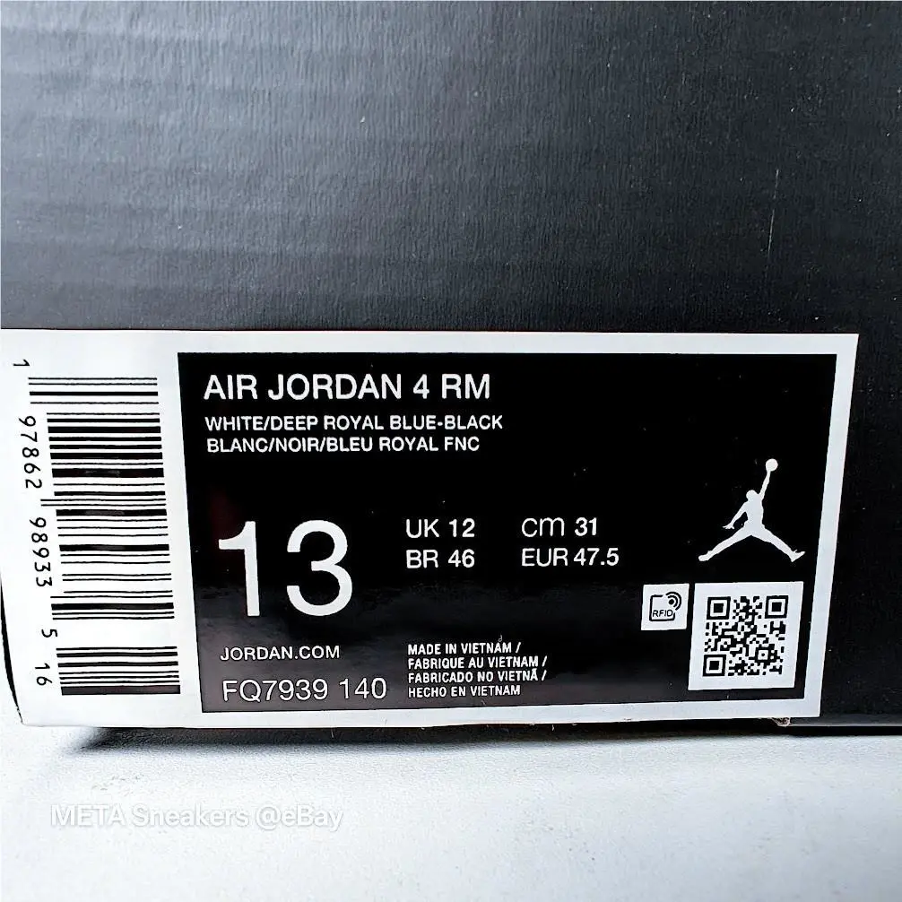 Nike shoes - Air Jordan 4 RM - Air - FQ7939-140 - White/Black/Deep Royal Blue 2