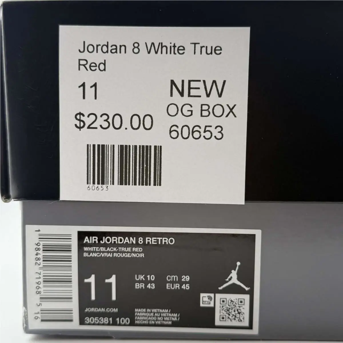 Nike shoes - Air Jordan 8 - Air - 305381-100 - White/Black-True Red (UPC: 198482699413) 6