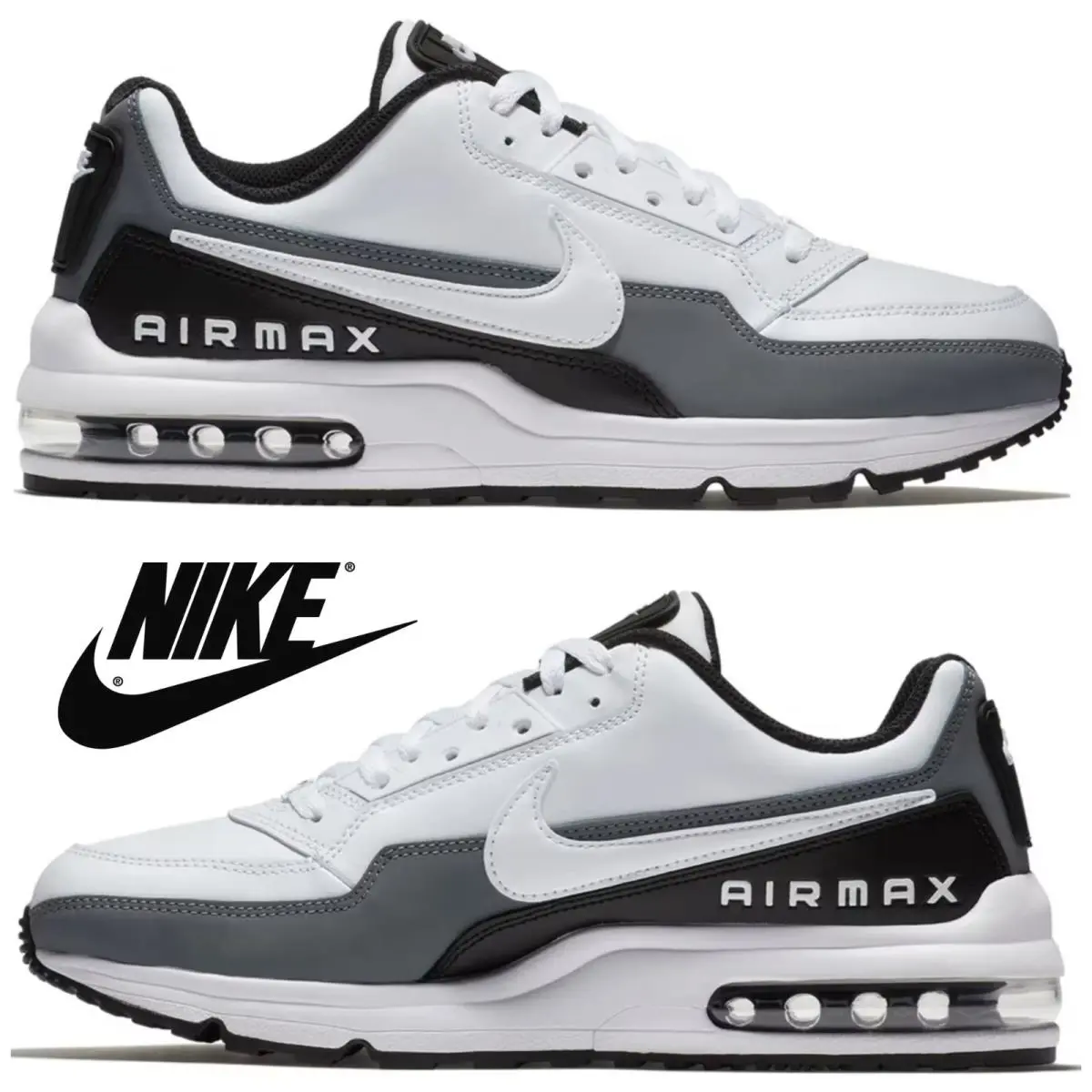 Nike Air Max Ltd 3 Men`s Sneakers Running Casual Athletic Shoes Comfort Trainers - Gray, Maufacturer: White/Dark Smoke Grey