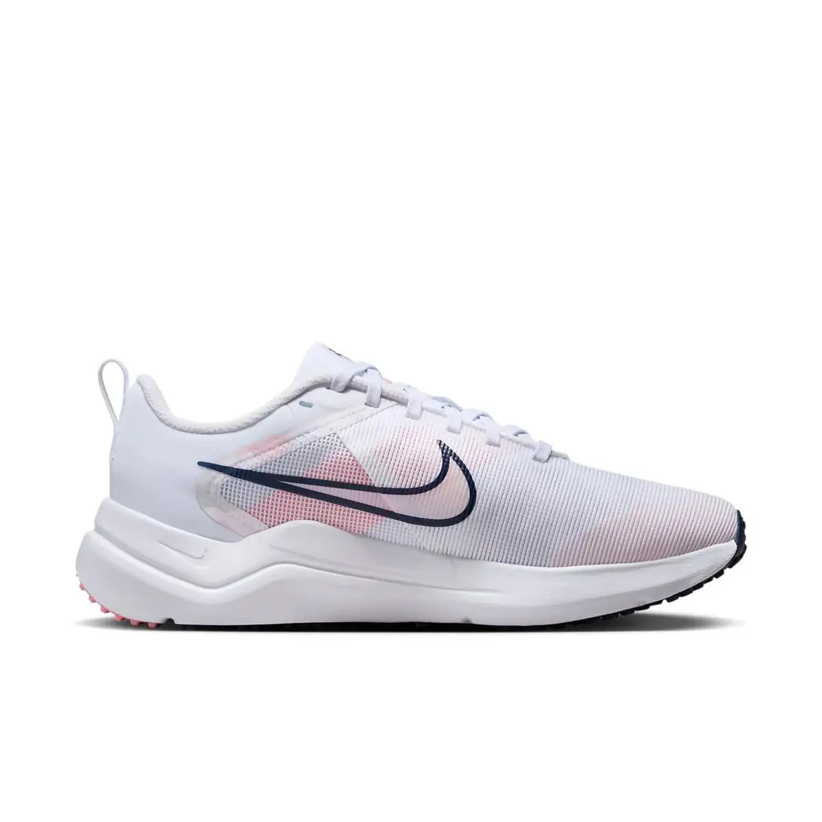 Nike Women`s Downshifter 12 Prm White /pink Shoe DX7885-100 Size 9.5 - White