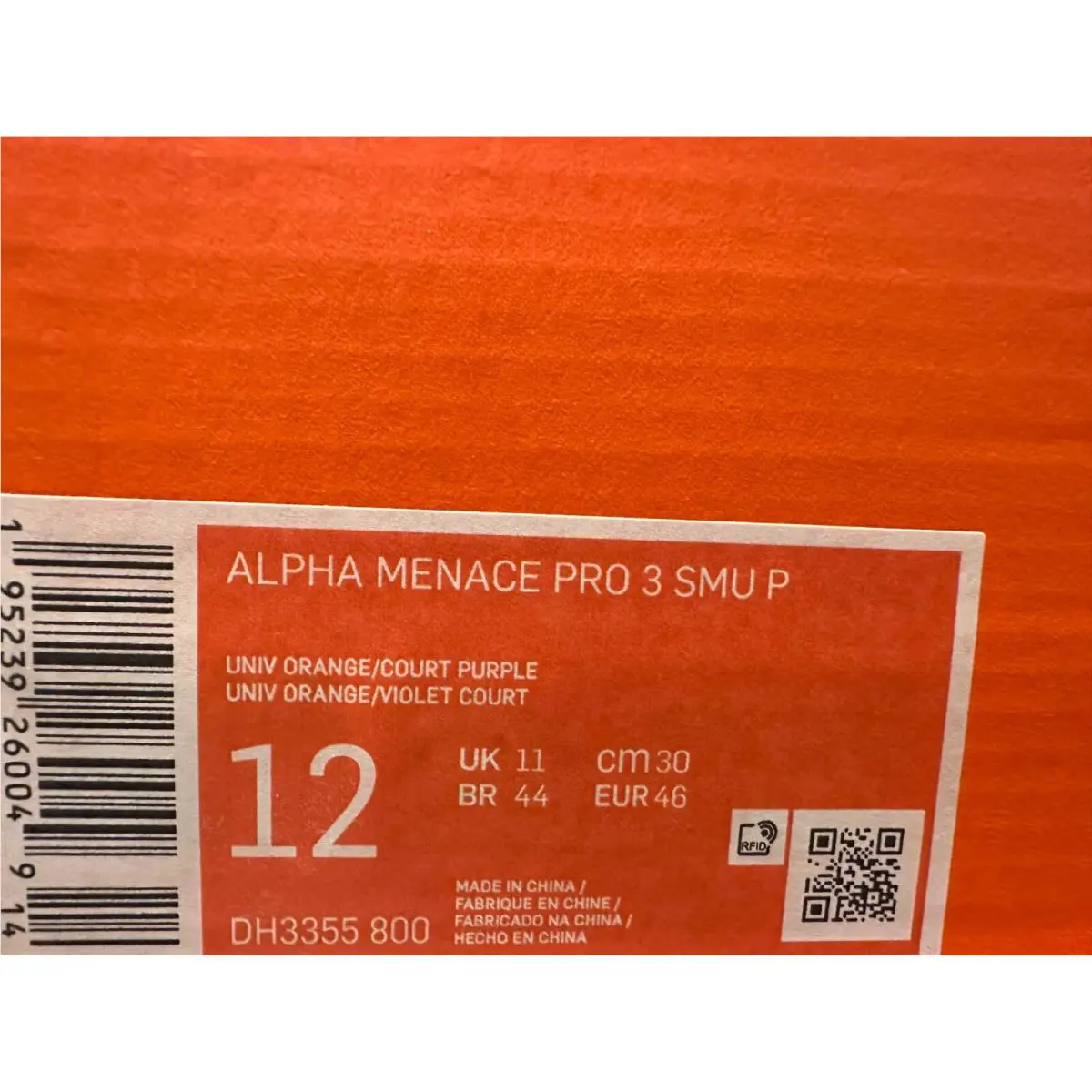 Nike shoes - Nike Alpha Menace - Alpha Menace - DH3355-800 - Orange (UPC: 195239260049) 6