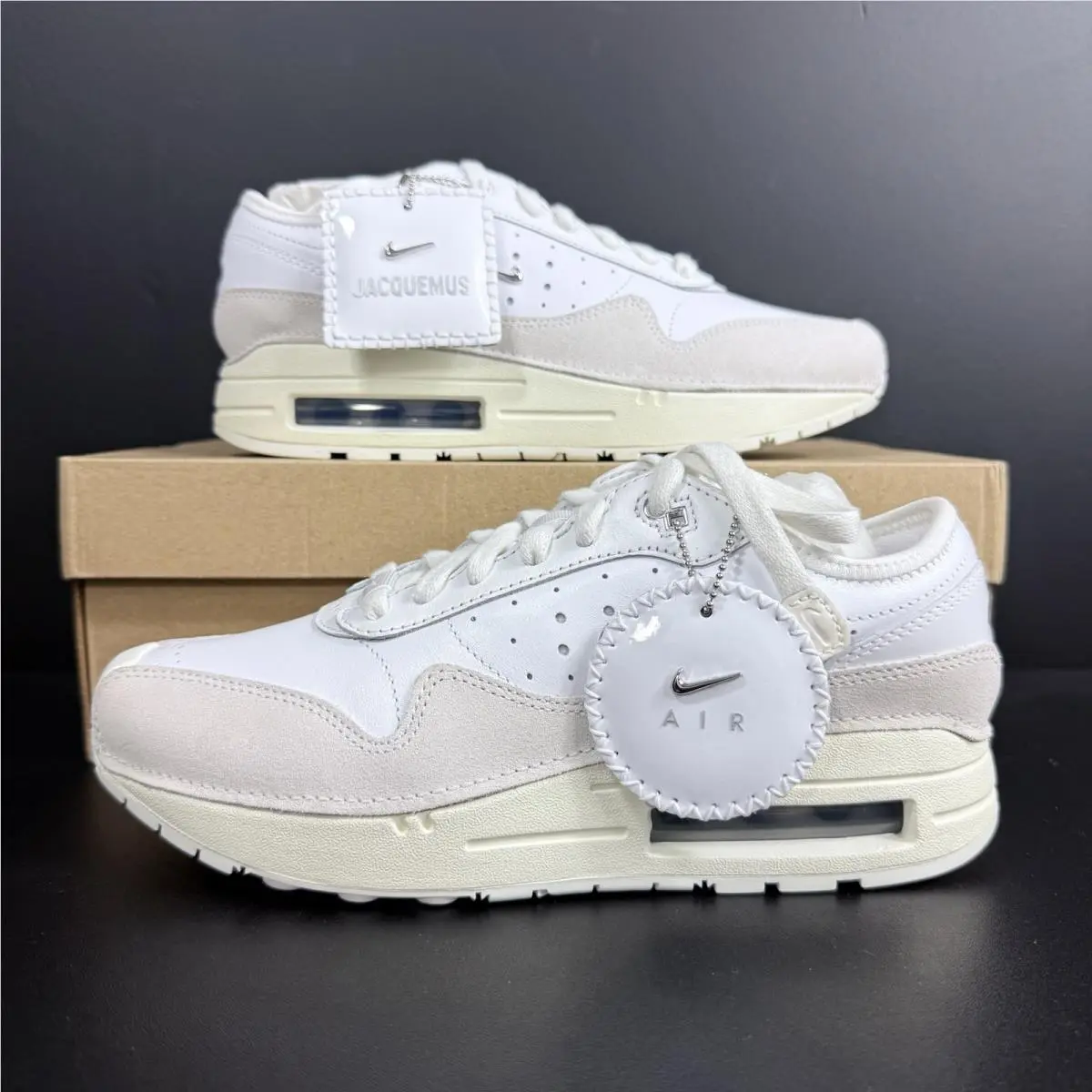 Nike x Jacquemus Air Max 1 SP White HM6690-100 Women`s Size 10 / Men`s 8.5 Shoes