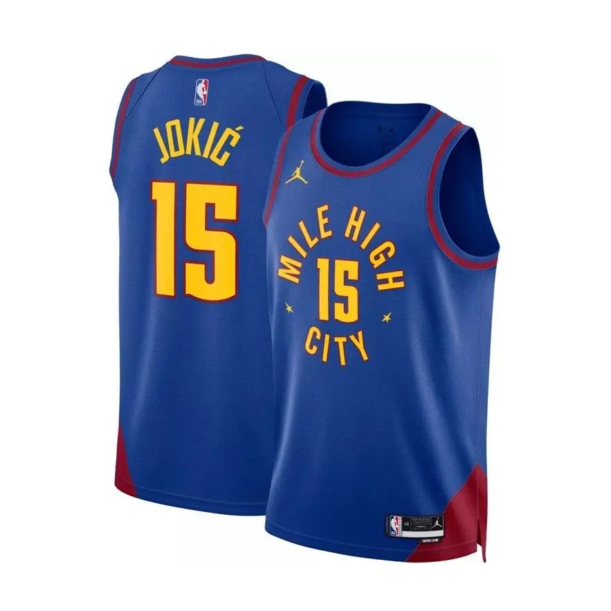 Jordan Nike Nikola Jokic Denver Nuggets Mile High Jersey-blue -large-new Tags