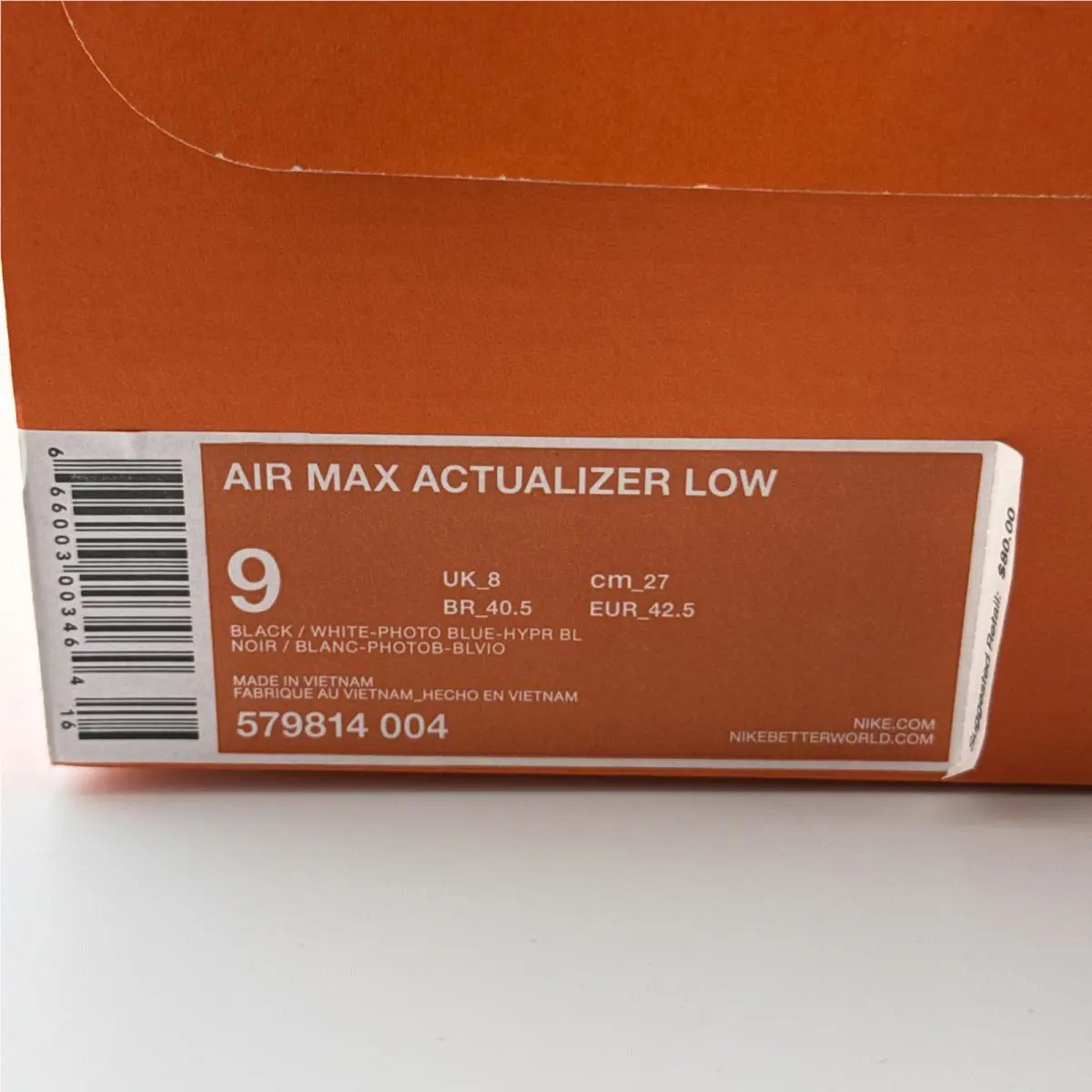 Nike shoes - Nike Air Max Actualizer - Air Max Actualizer - 579814-004 - Black/White/Blue, Manufacturer: Black/Mtllc Slvr-anthrct-White (UPC: 0666003003464) 4