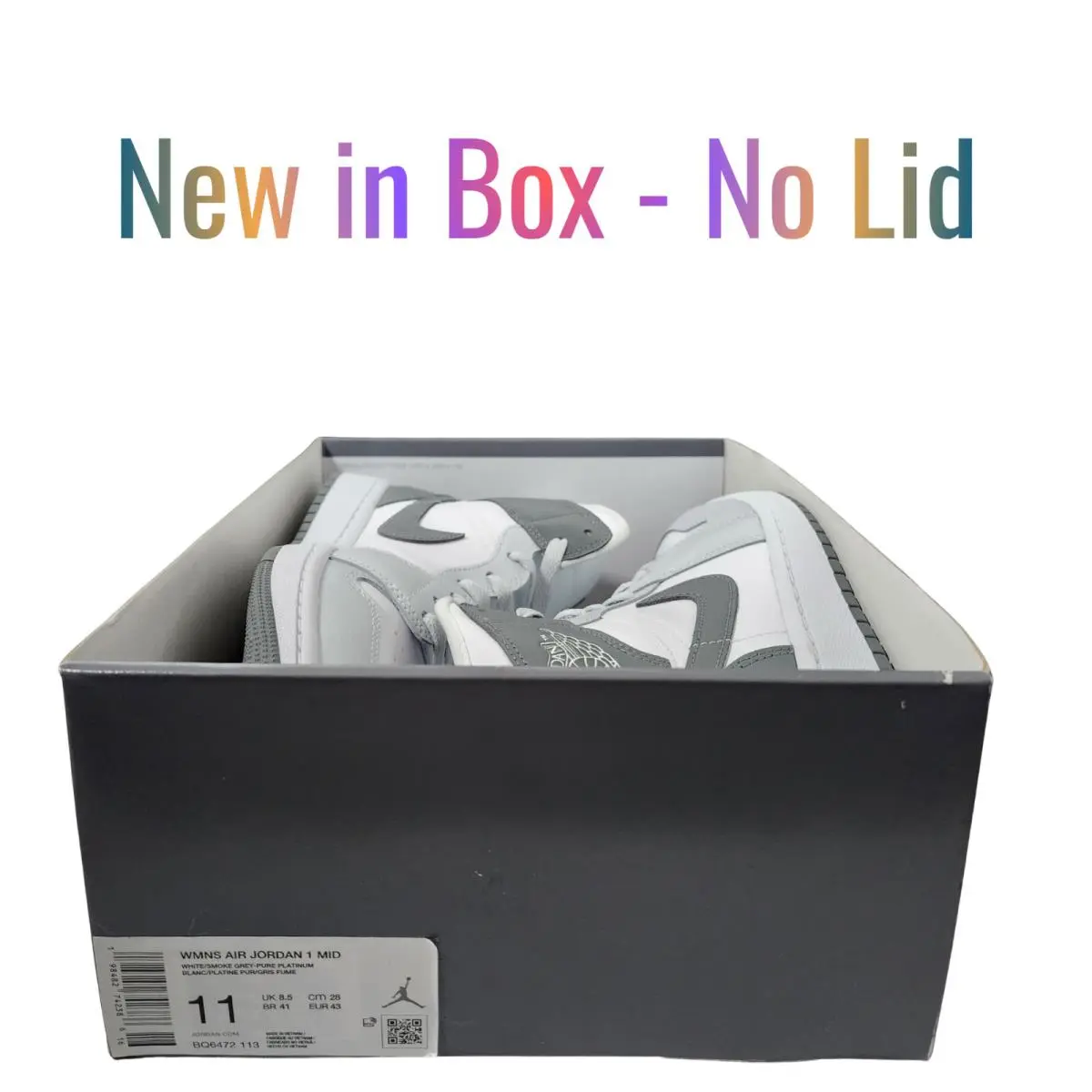 Nike shoes - Air Jordan 1 Mid - Air Mid - BQ6472-113 - White, Manufacturer: White/Pure Platinum/Smoke Grey 12