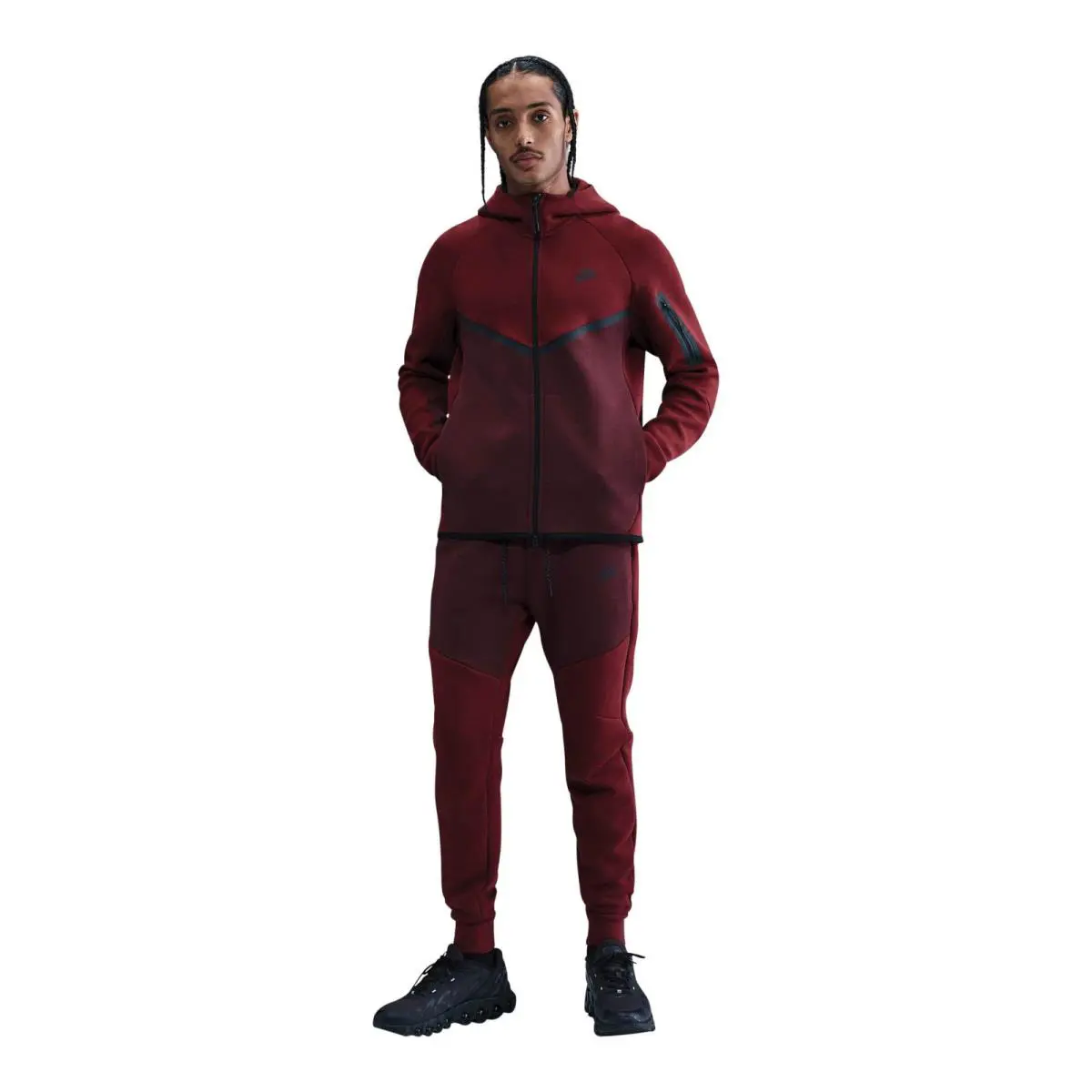 Mens Nike Tech Fleece Windrunner Full Zip Jacket_dark Team Red HV0949-619-SIZE M - DARK TEAM RED/BURGUNDY CRUSH/BLACK