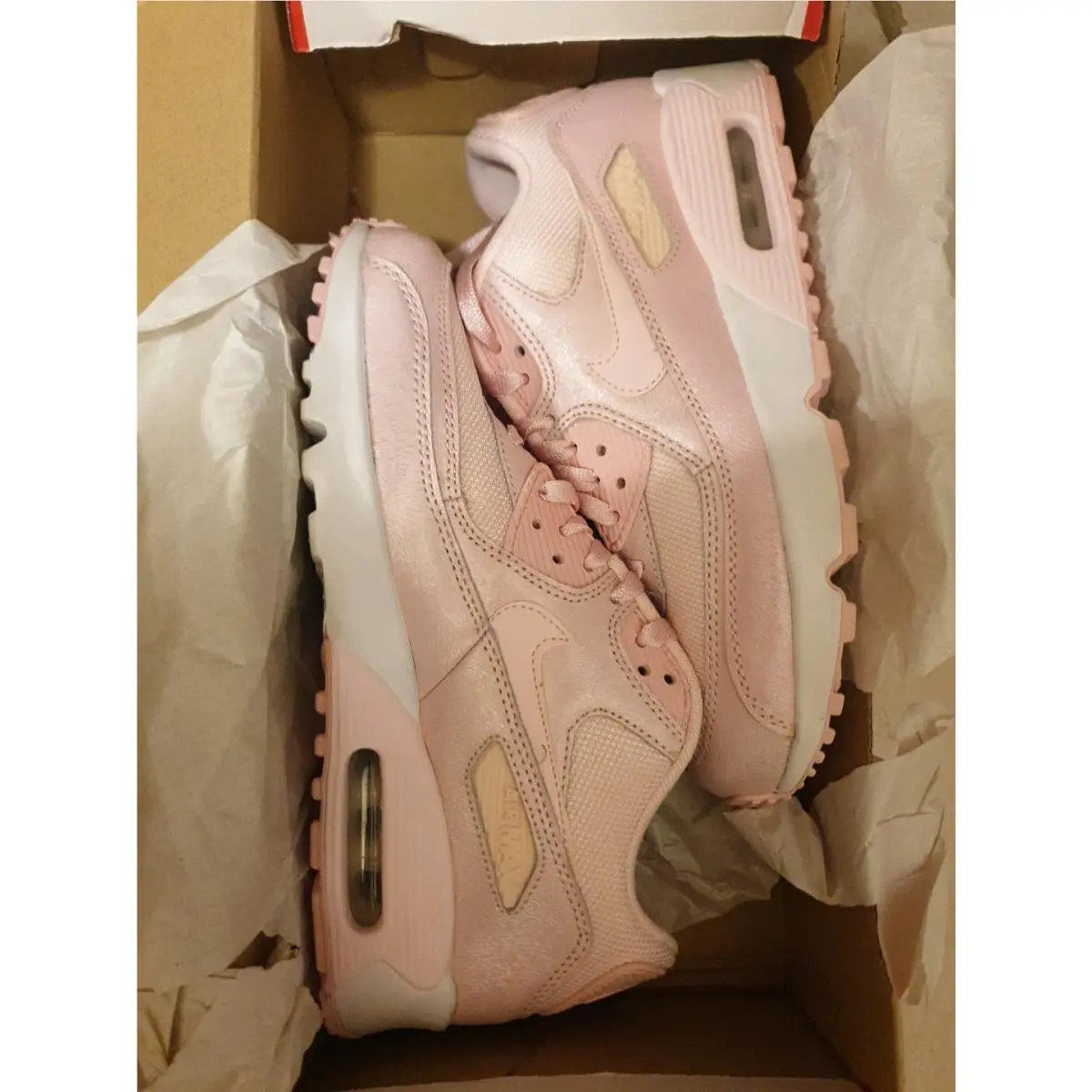 Nike Air Max 90 Girl`s 7Y Sneakers 880305 600 2017 Prism Pink