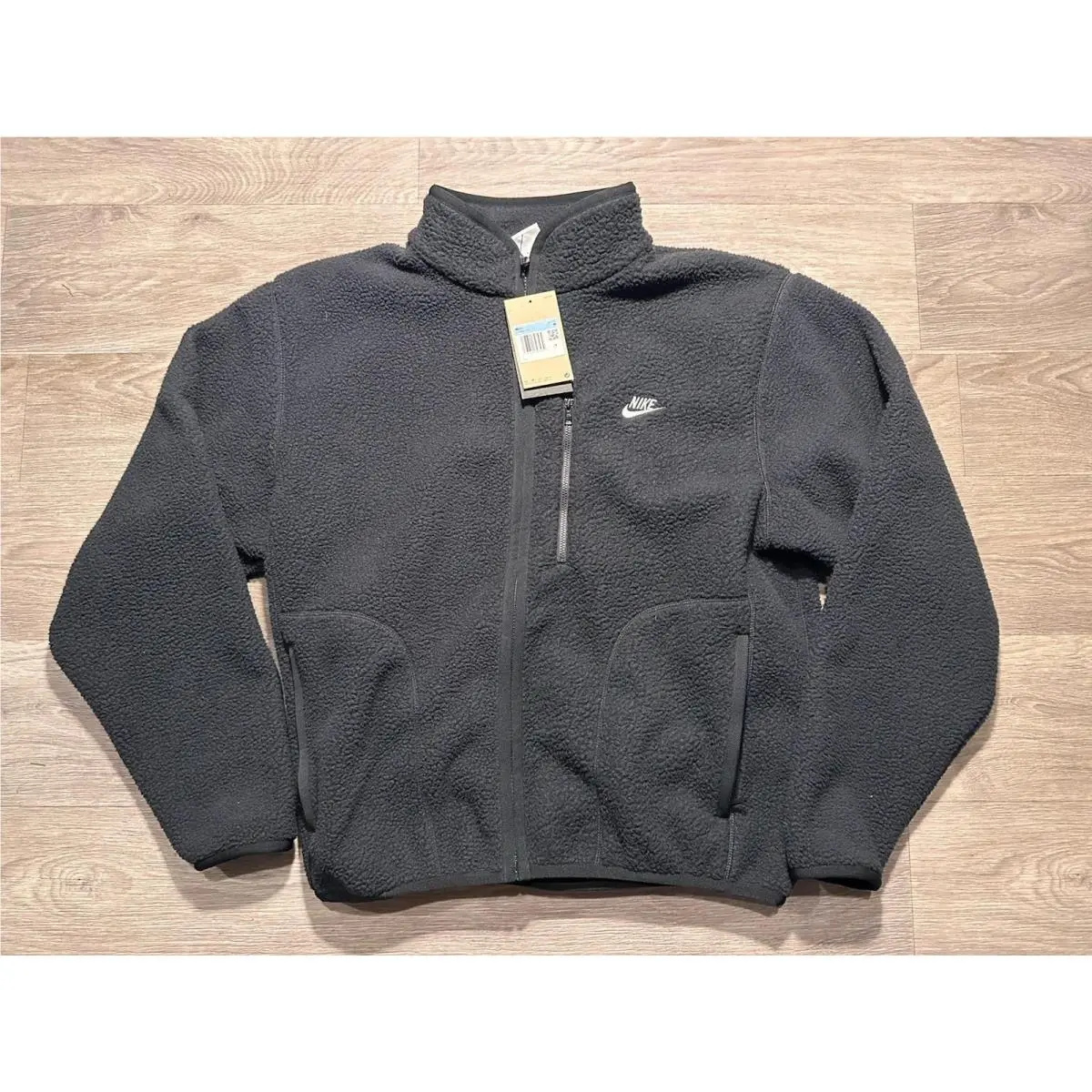 Nike Sportswear Tech Sherpa Fleece Zip Jacket Black FZ0888-010 Men’s Size M