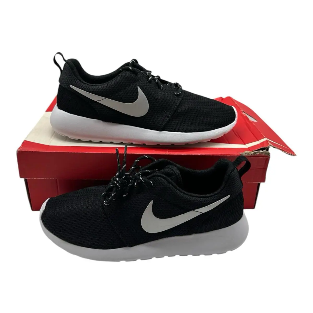 Nike Roshe Run One Running Shoes Womens 10 Black Metallic Sneakers 511882-094 - Black